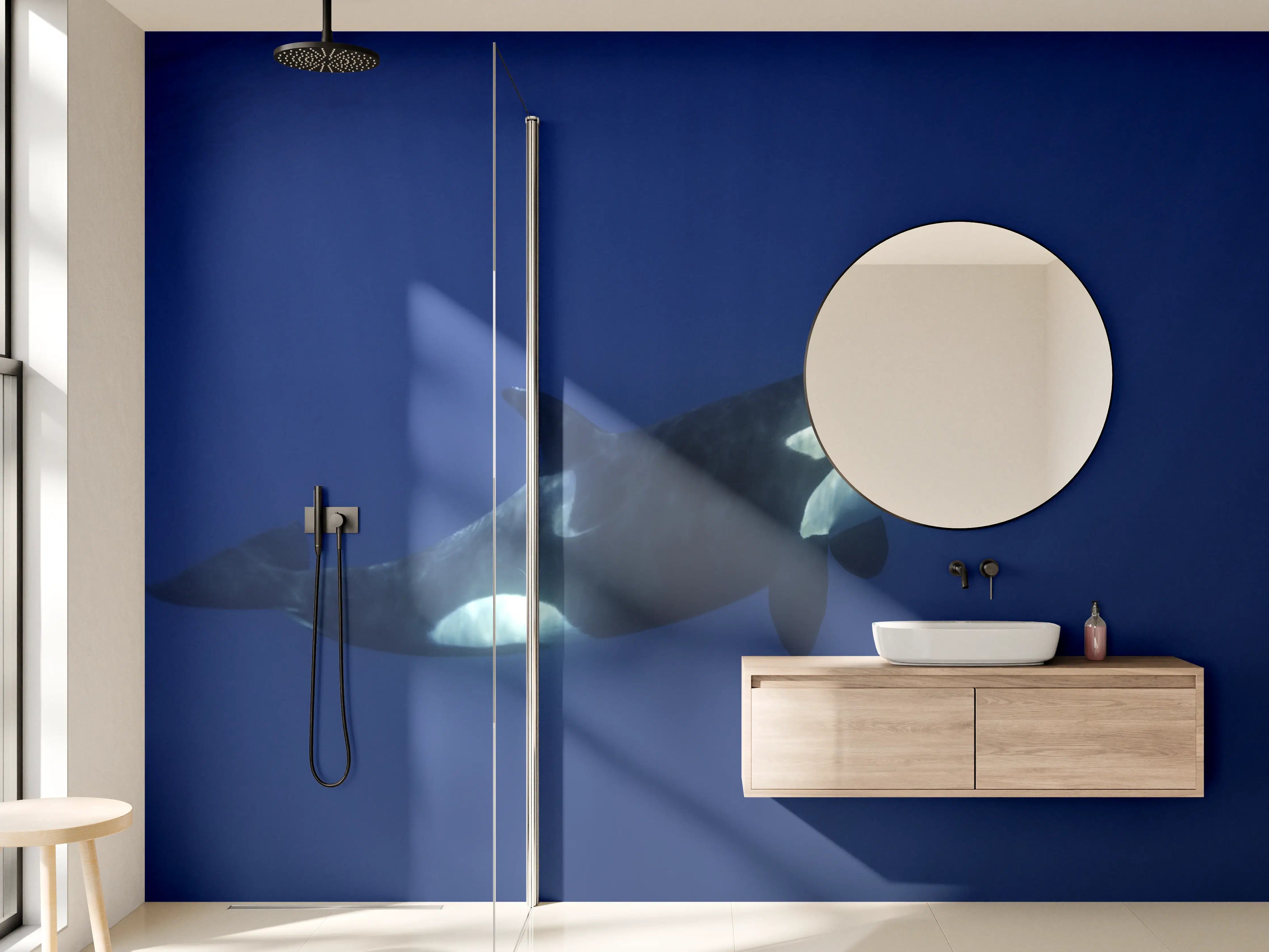 Wandverkleidung Bad - Orca im blauen Pazifik