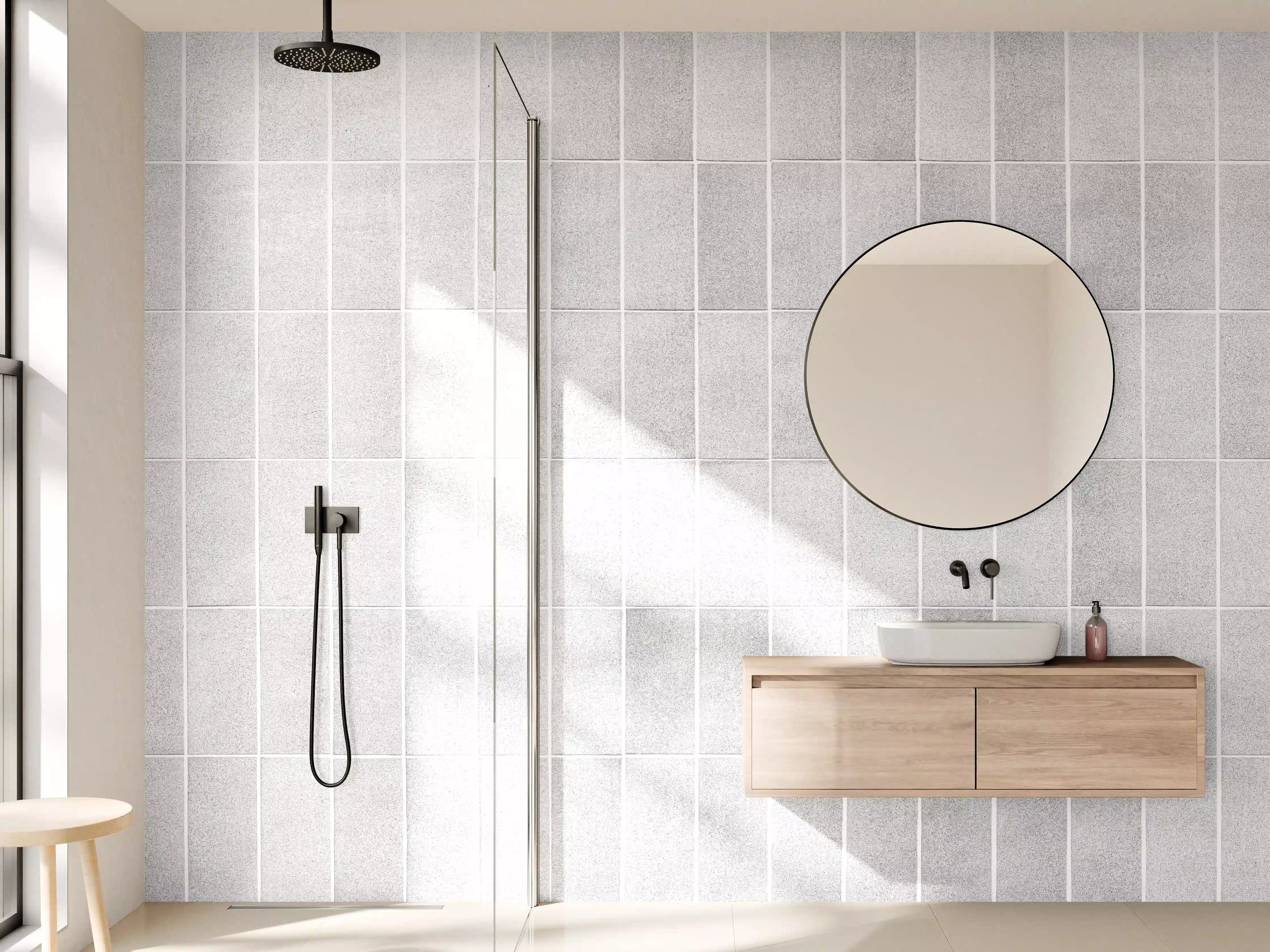 Wandverkleidung Bad - Panorama - Vintage weißen Fliesen