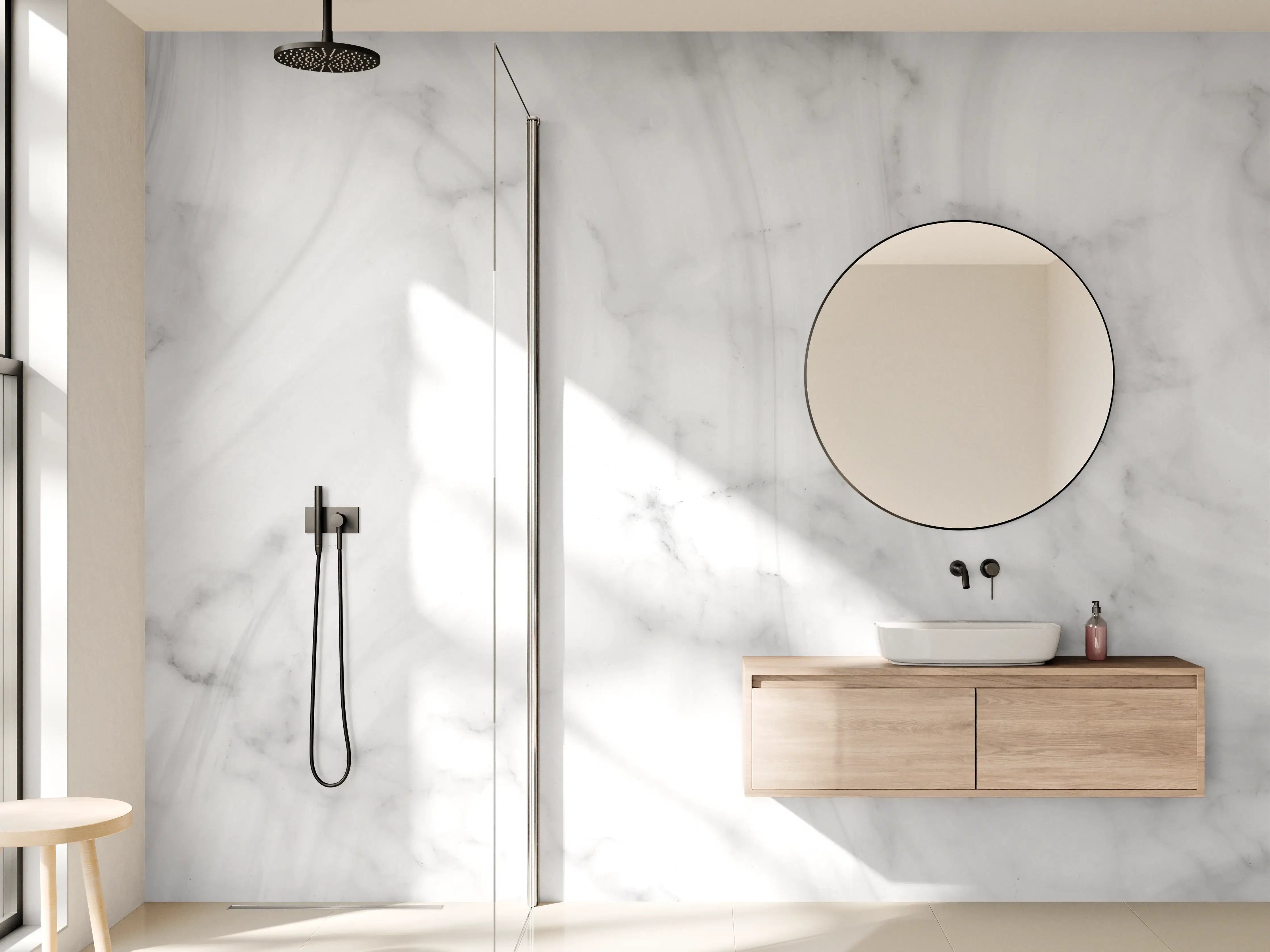 Wandverkleidung Bad - Panorama grauer Marmor Hintergrund