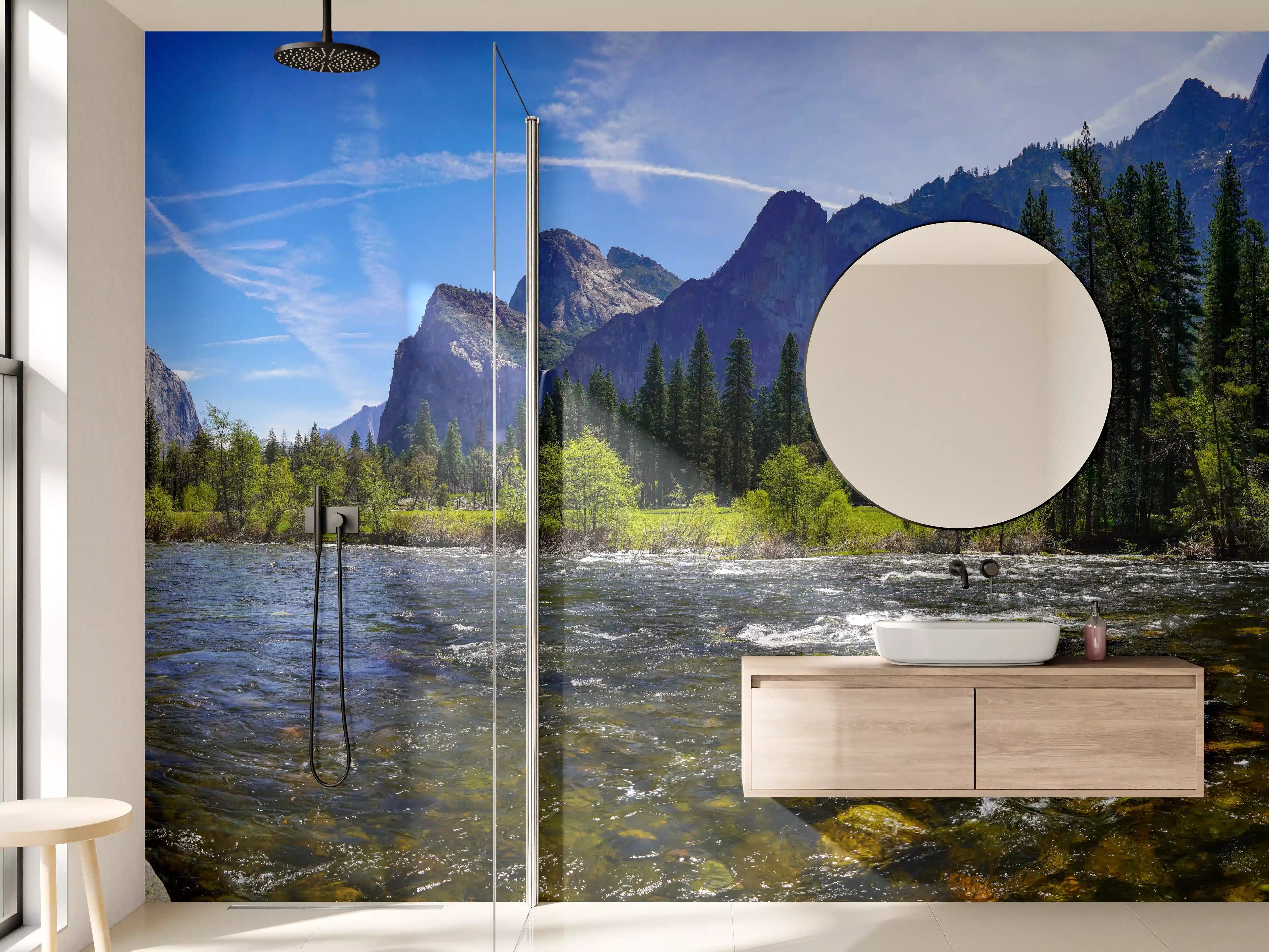Wandverkleidung Bad - Panoramablick im Yosemite-Nationalpark