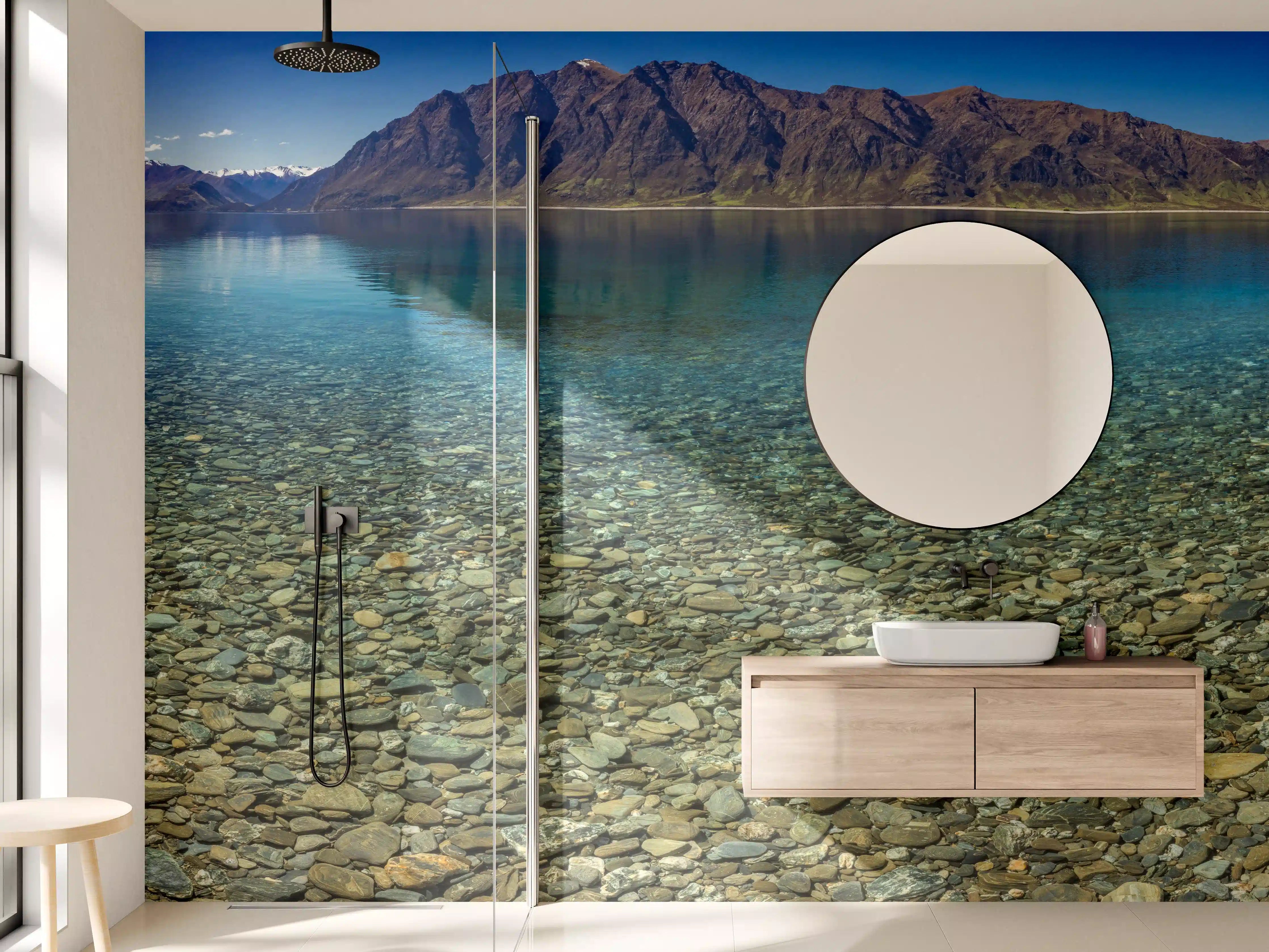 Wandverkleidung Bad - Panoramafotos vom Hawea-See