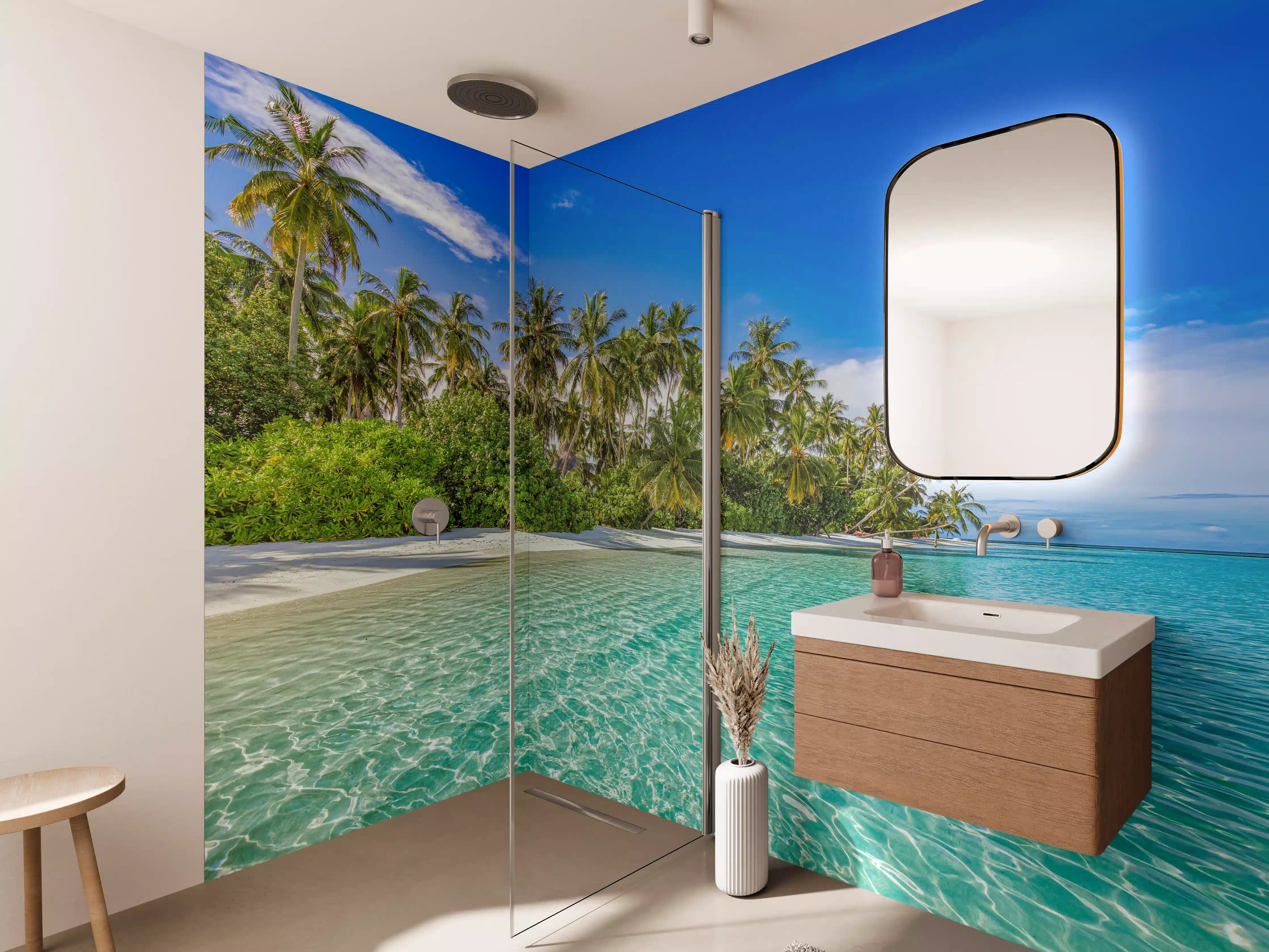 Wandverkleidung Bad - Paradiesische Insel