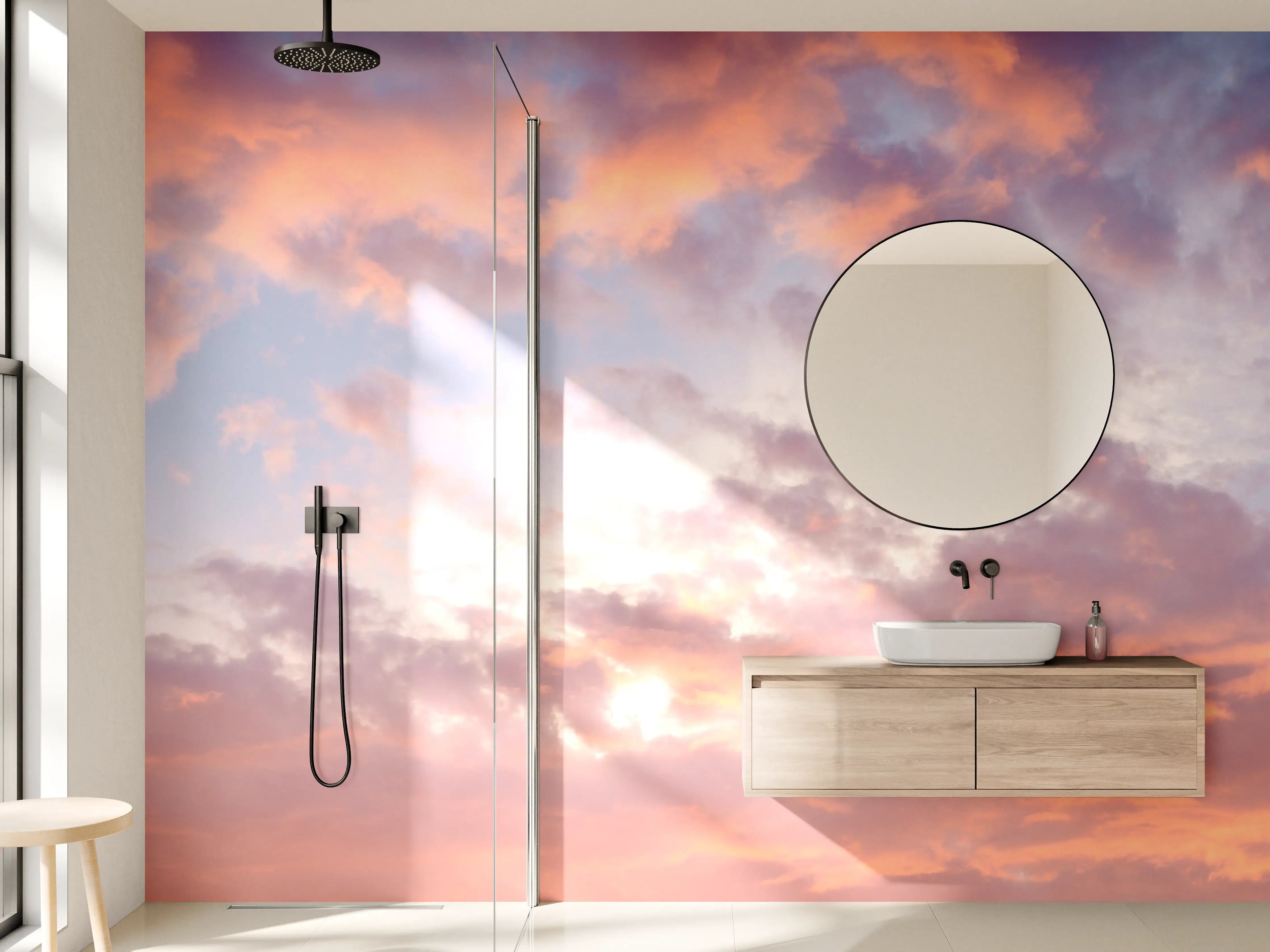 Wandverkleidung Bad - Pastell-Sonnenuntergangs-Himmel