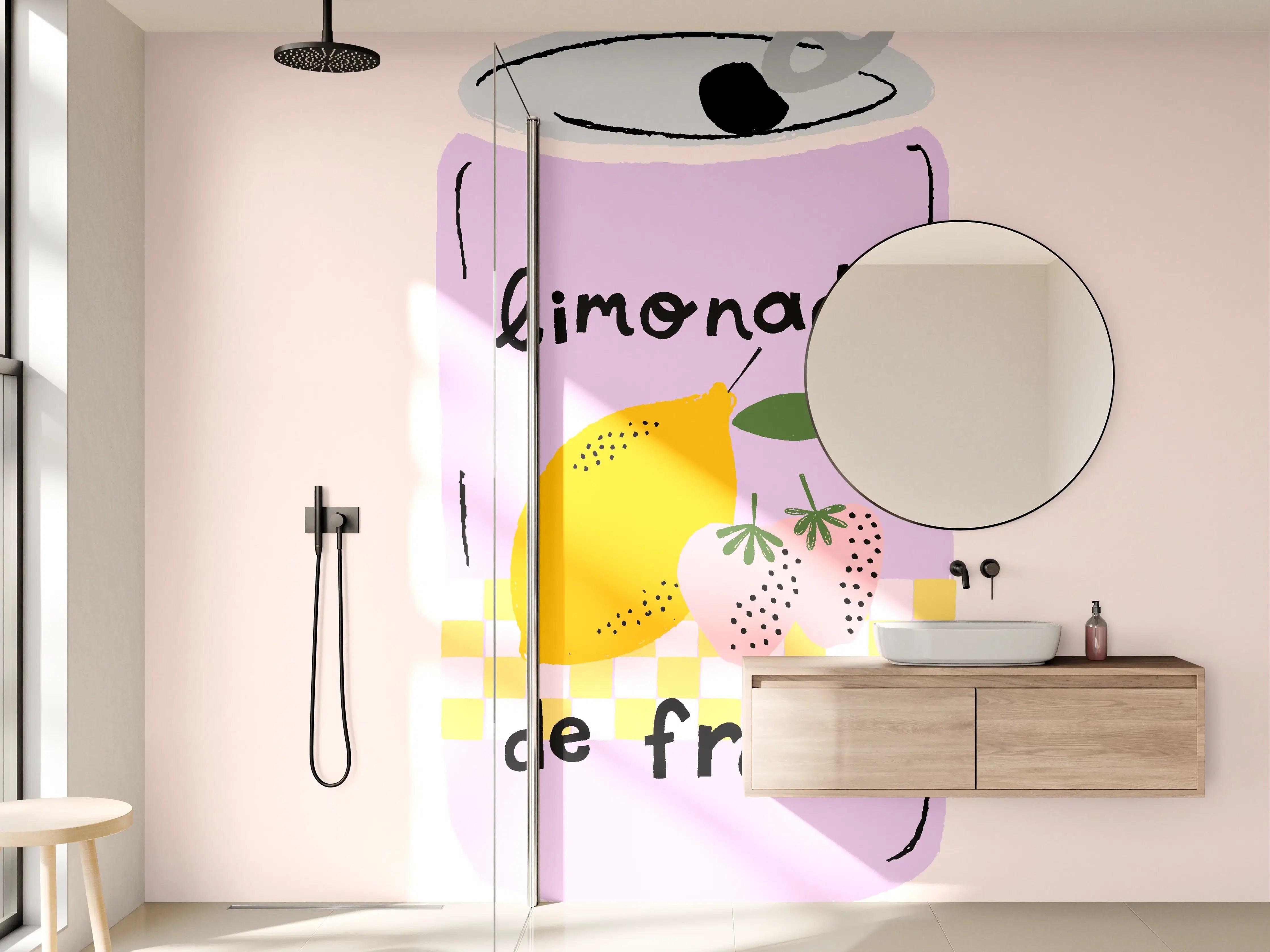 Wandverkleidung Bad - Pastellfarbene Limonaden-Dose
