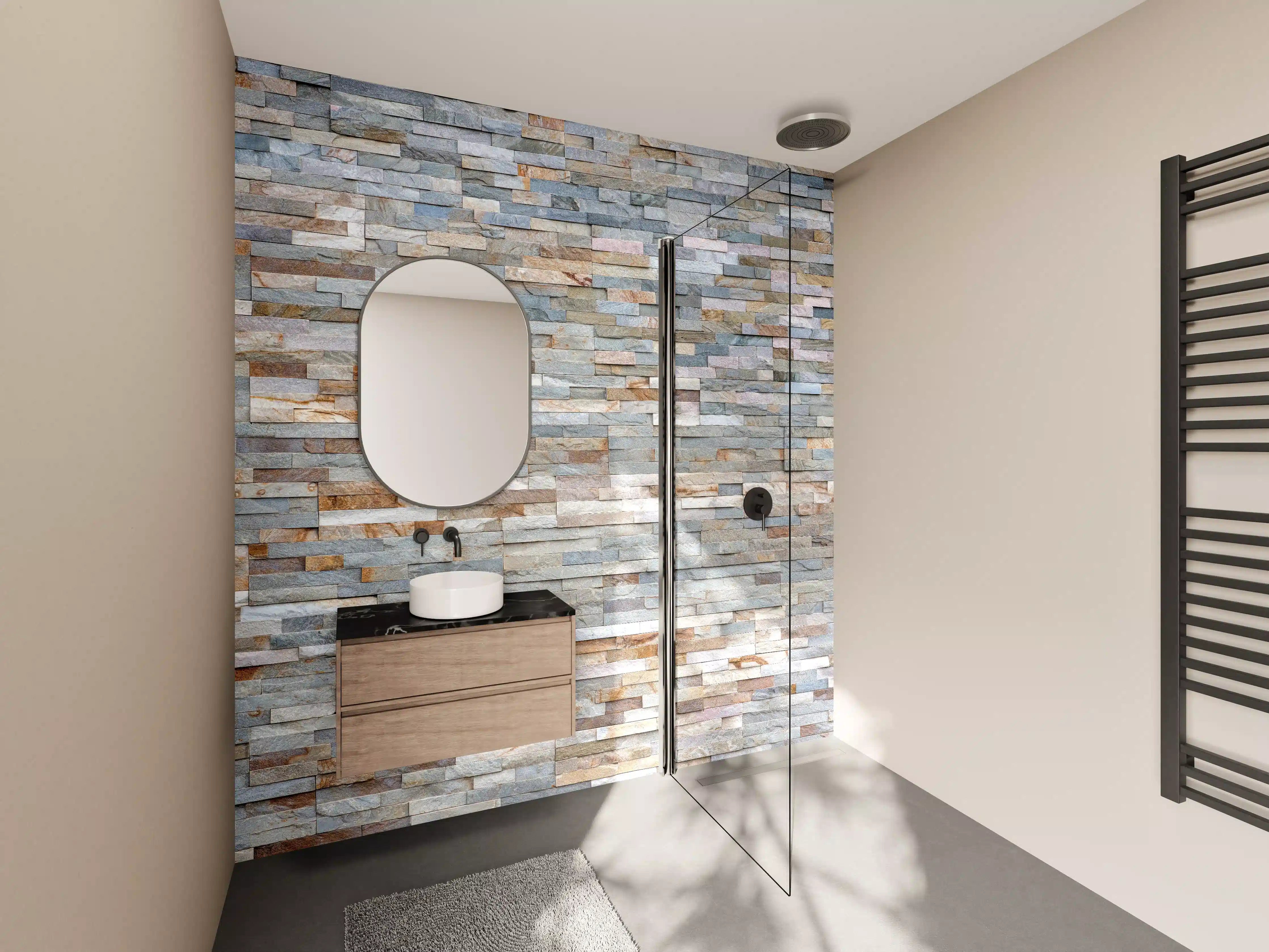 Wandverkleidung Bad - Pastellfarbige Schieferstein Textur