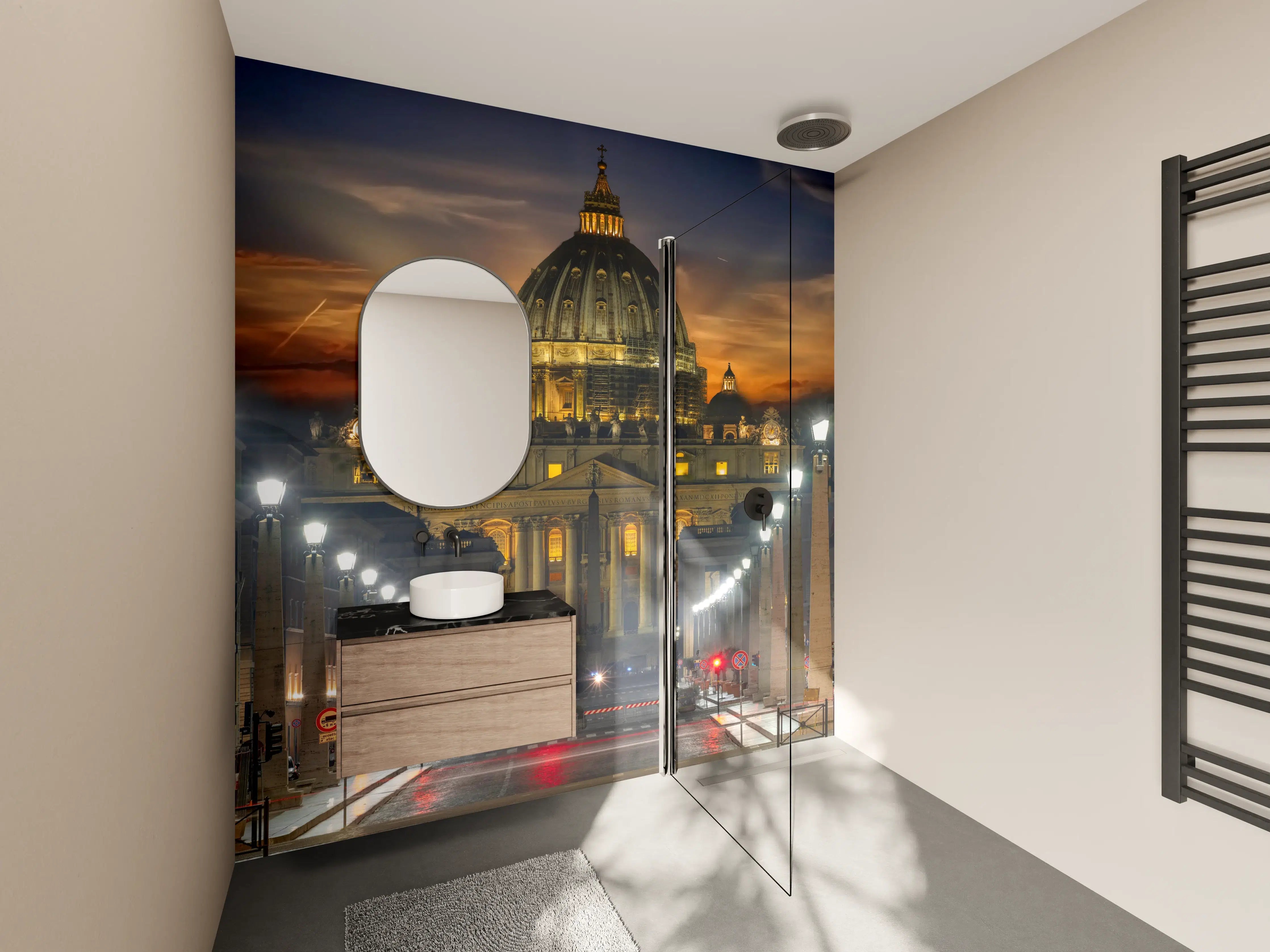 Wandverkleidung Bad - Petersdom Rom Abendstimmung