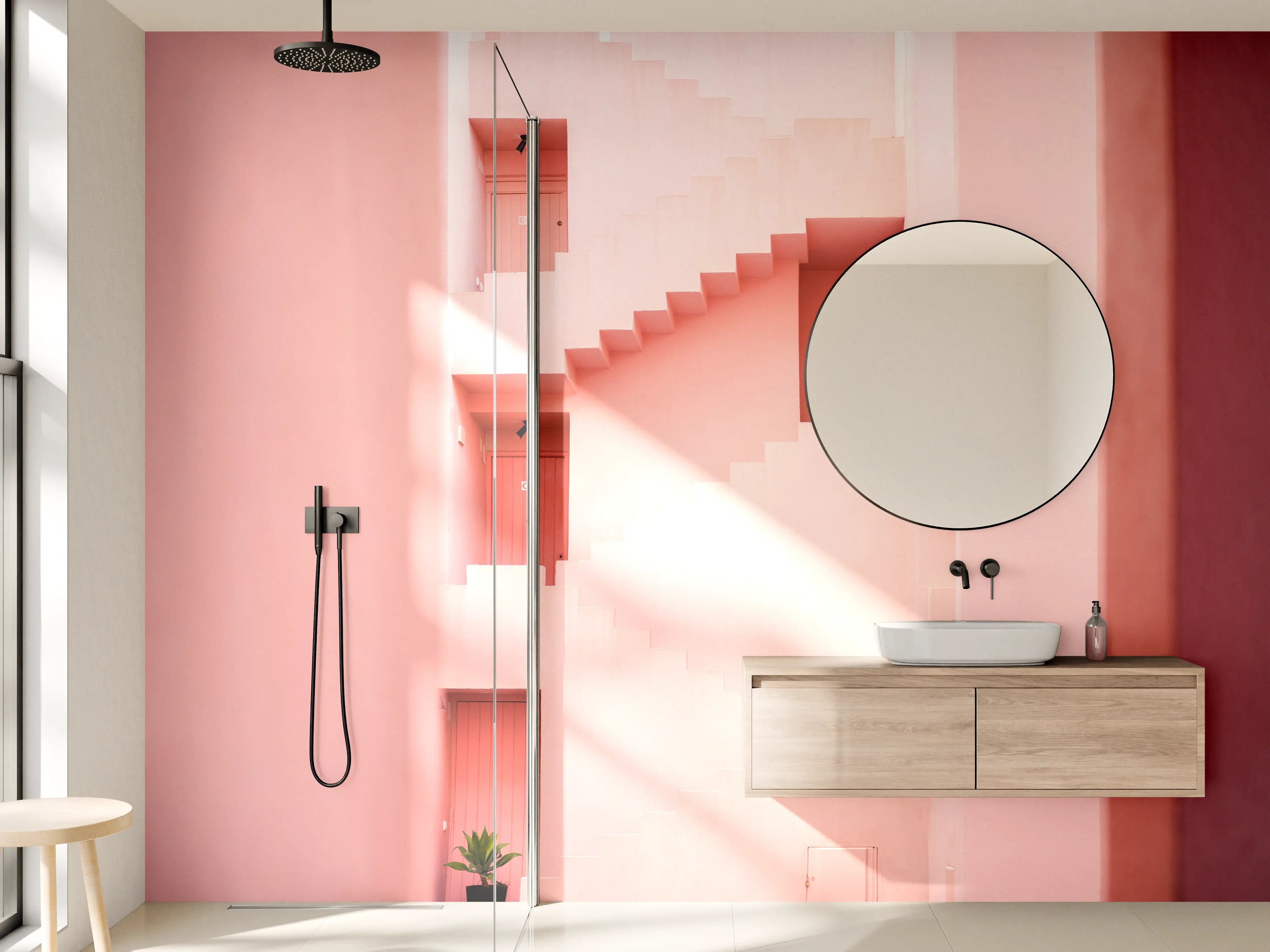 Wandverkleidung Bad - Pinkfarbene Architektur Spaniens