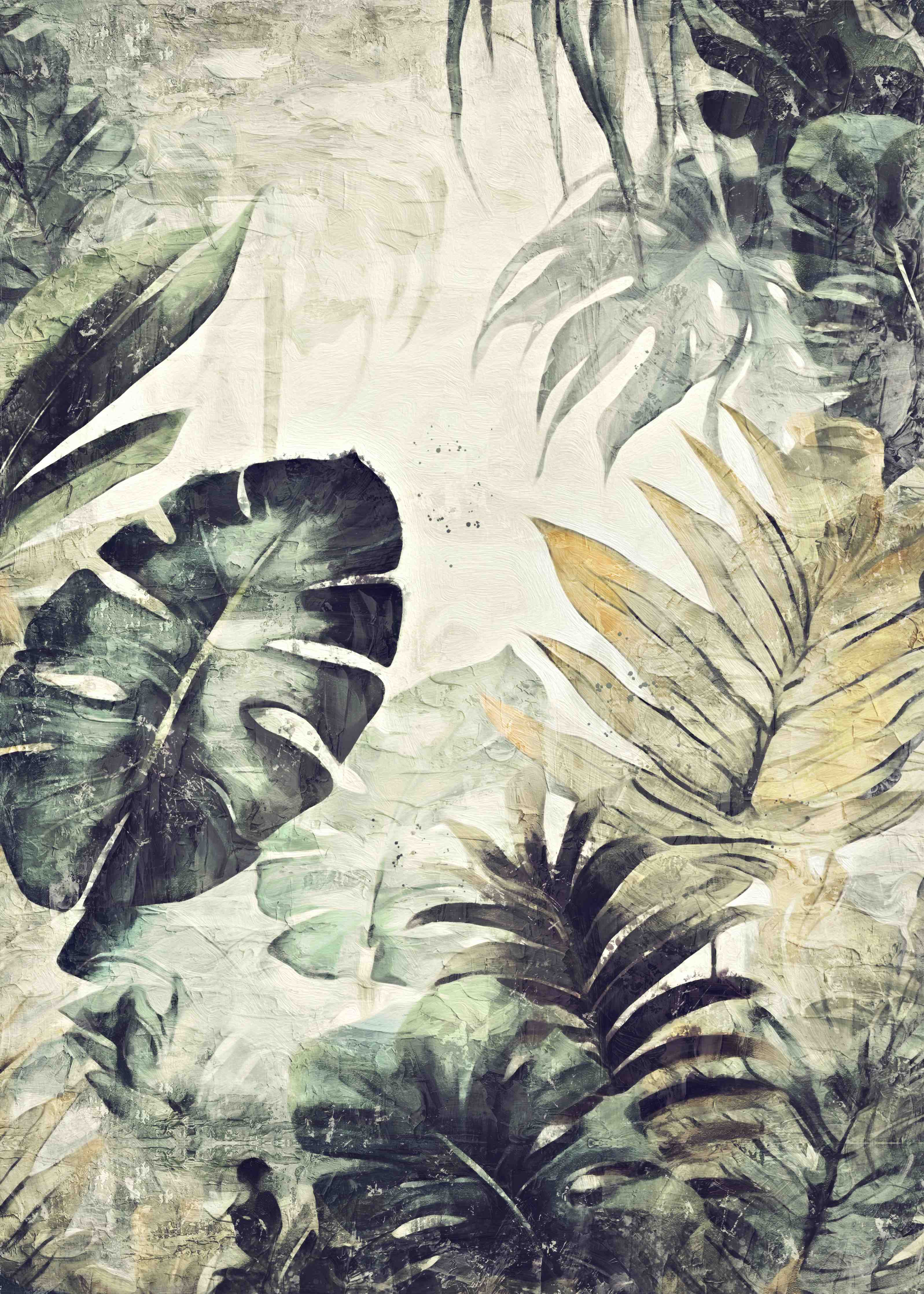 Wandverkleidung Bad-Pinselkunst - Floral