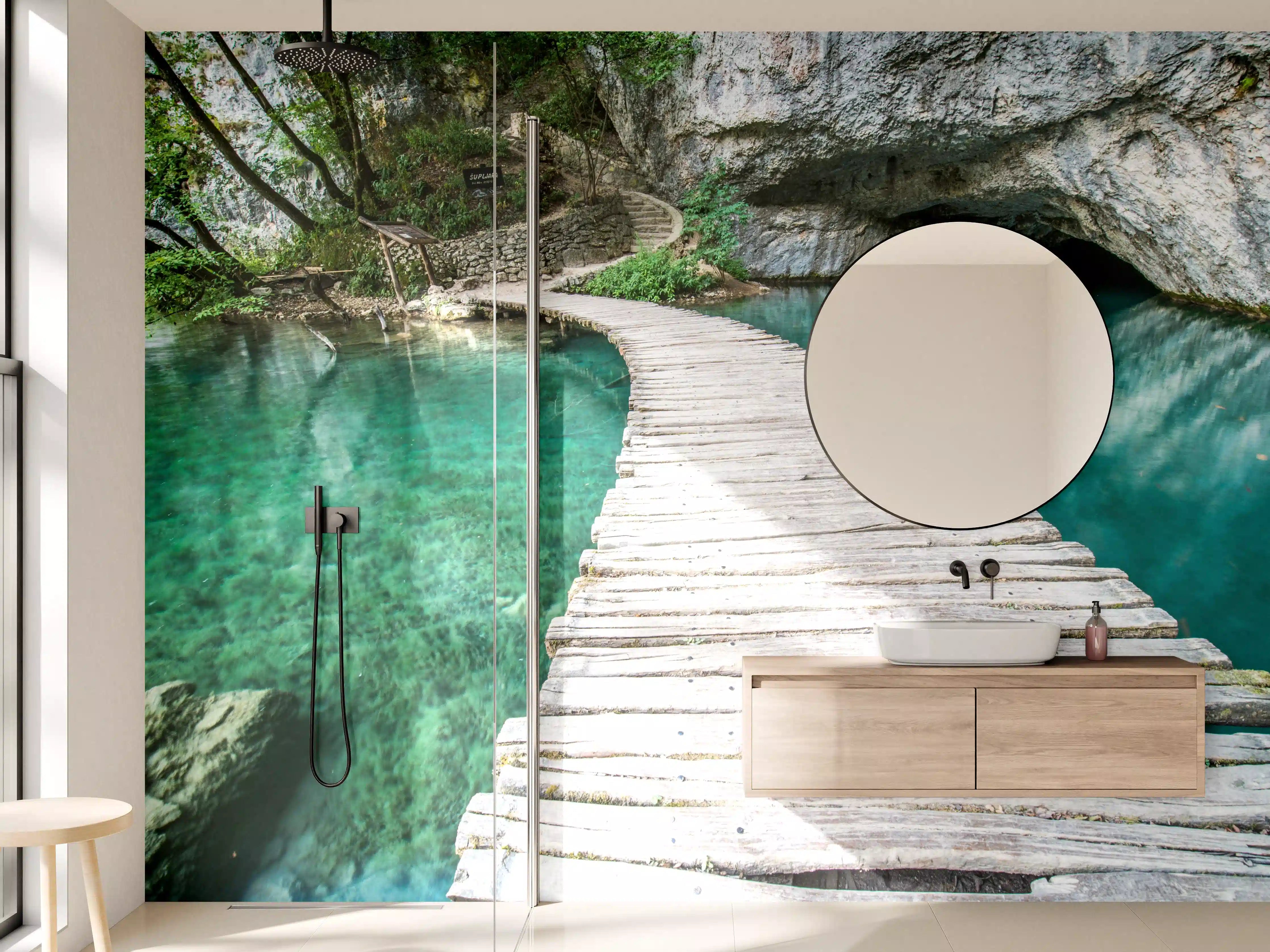 Wandverkleidung Bad - Plitvicer Brücke in Kroatien