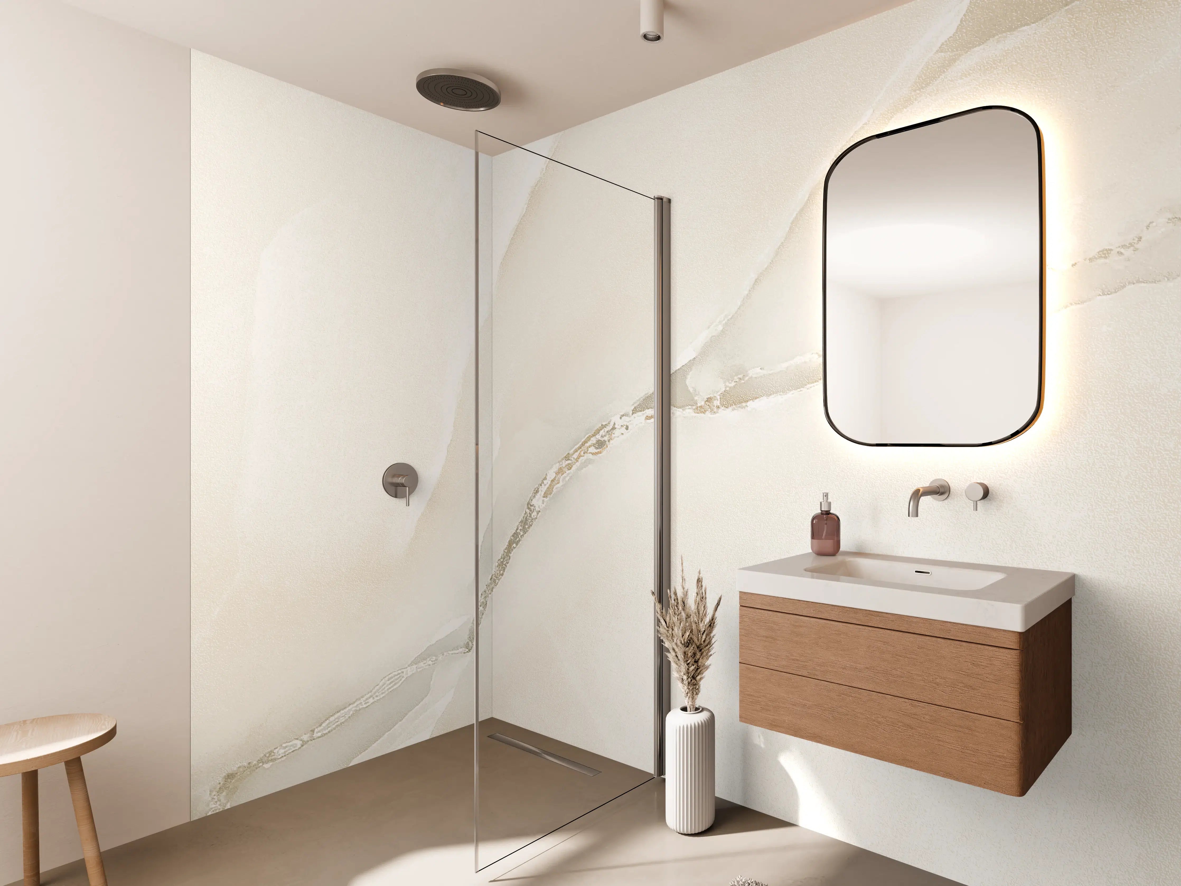 Wandverkleidung Bad - Polierter Onyxmarmor 1