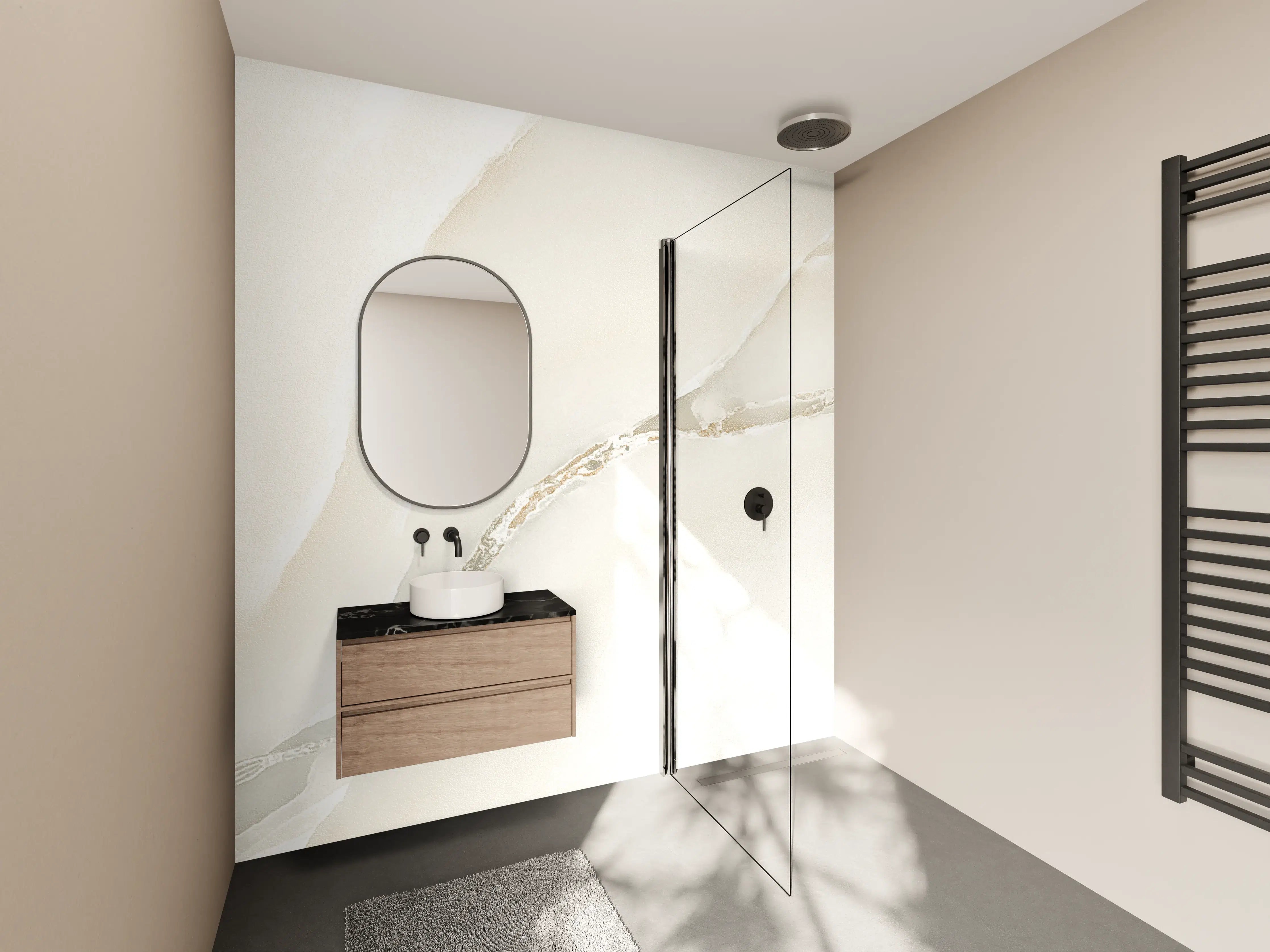 Wandverkleidung Bad - Polierter Onyxmarmor 1