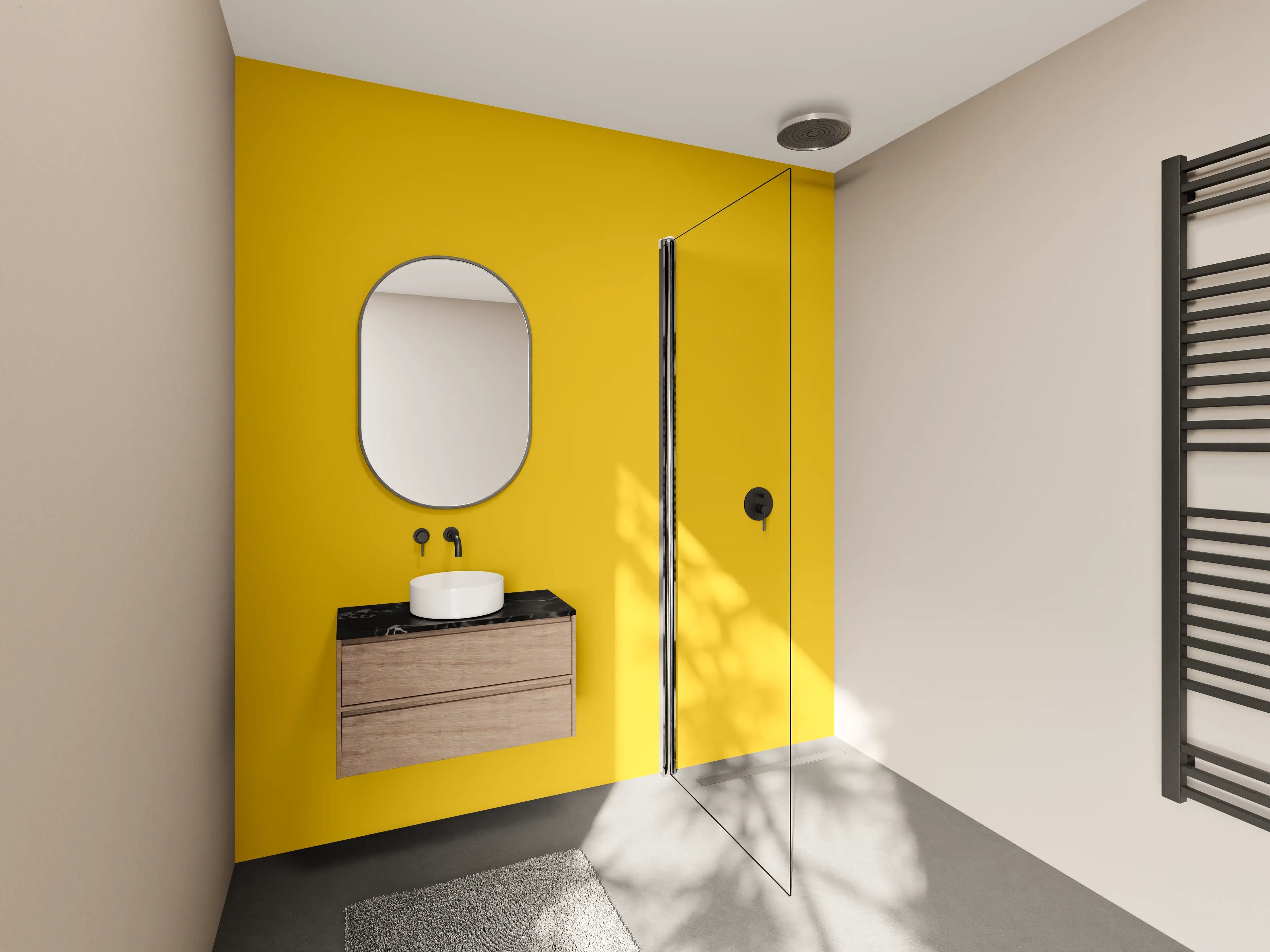 Wandverkleidung Bad - RAL 1032 (Besengelb)
