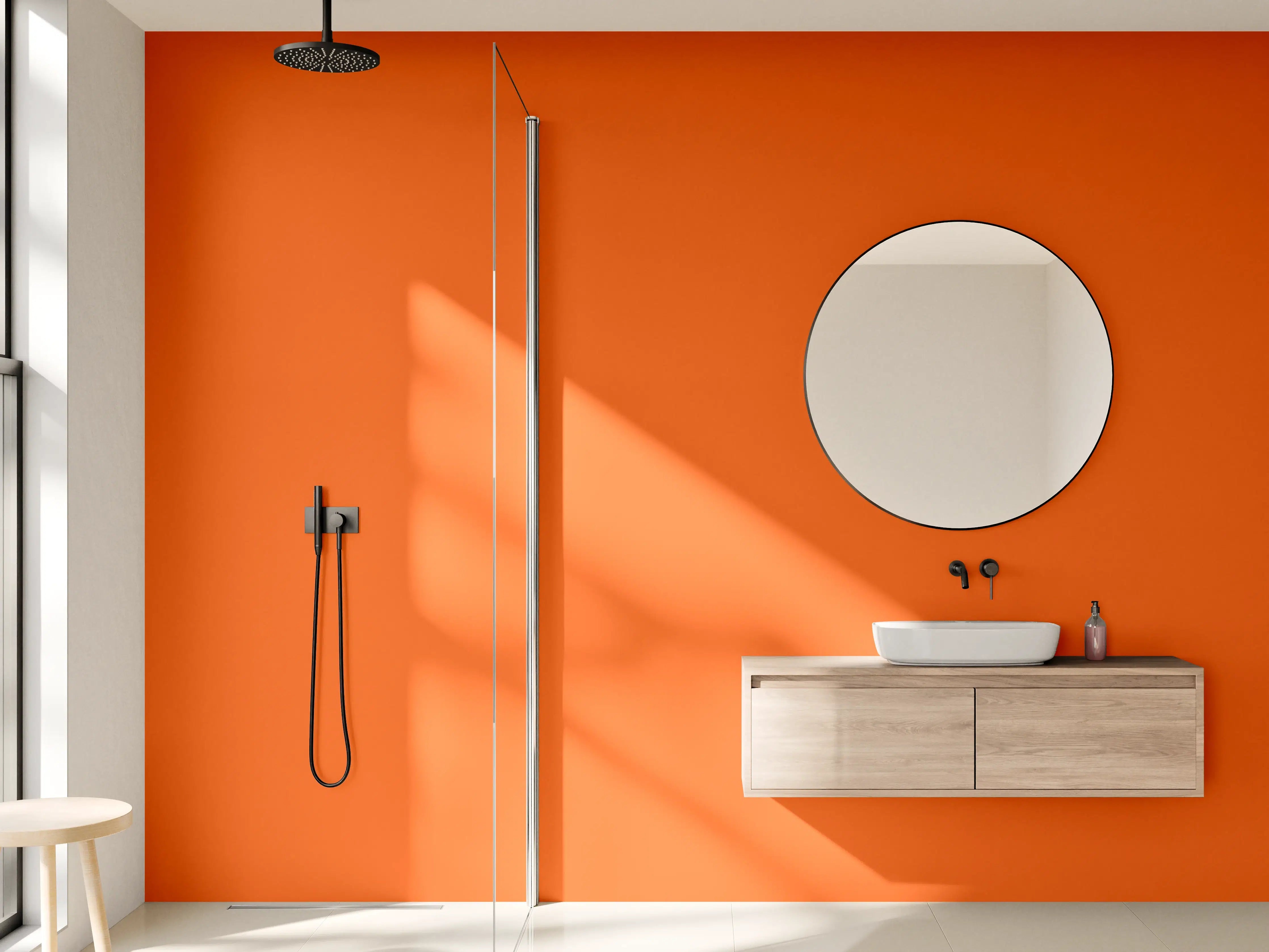 Wandverkleidung Bad - RAL 2004 (Reines Orange)