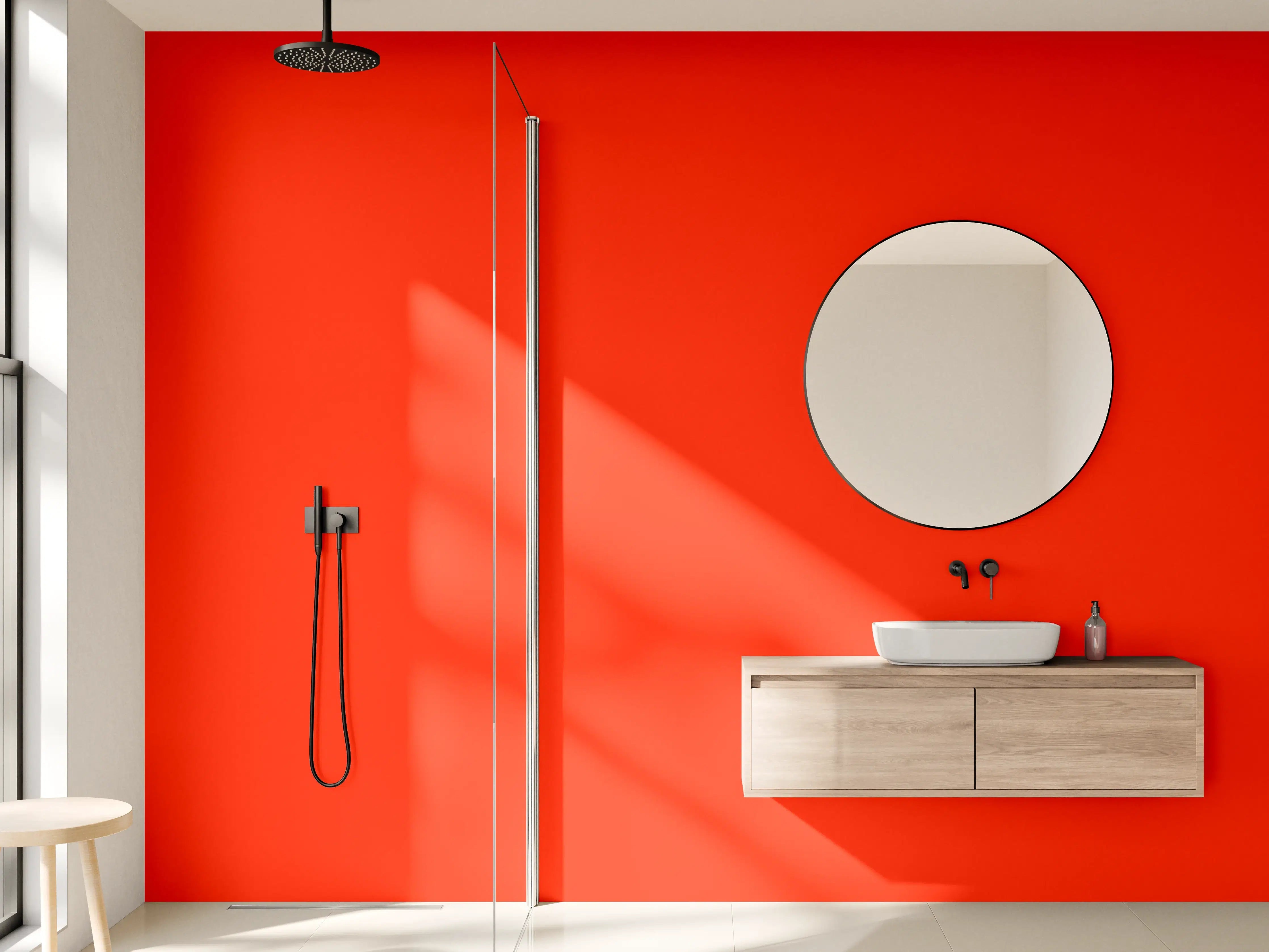 Wandverkleidung Bad - RAL 2005 (Leuchtendes Orange)