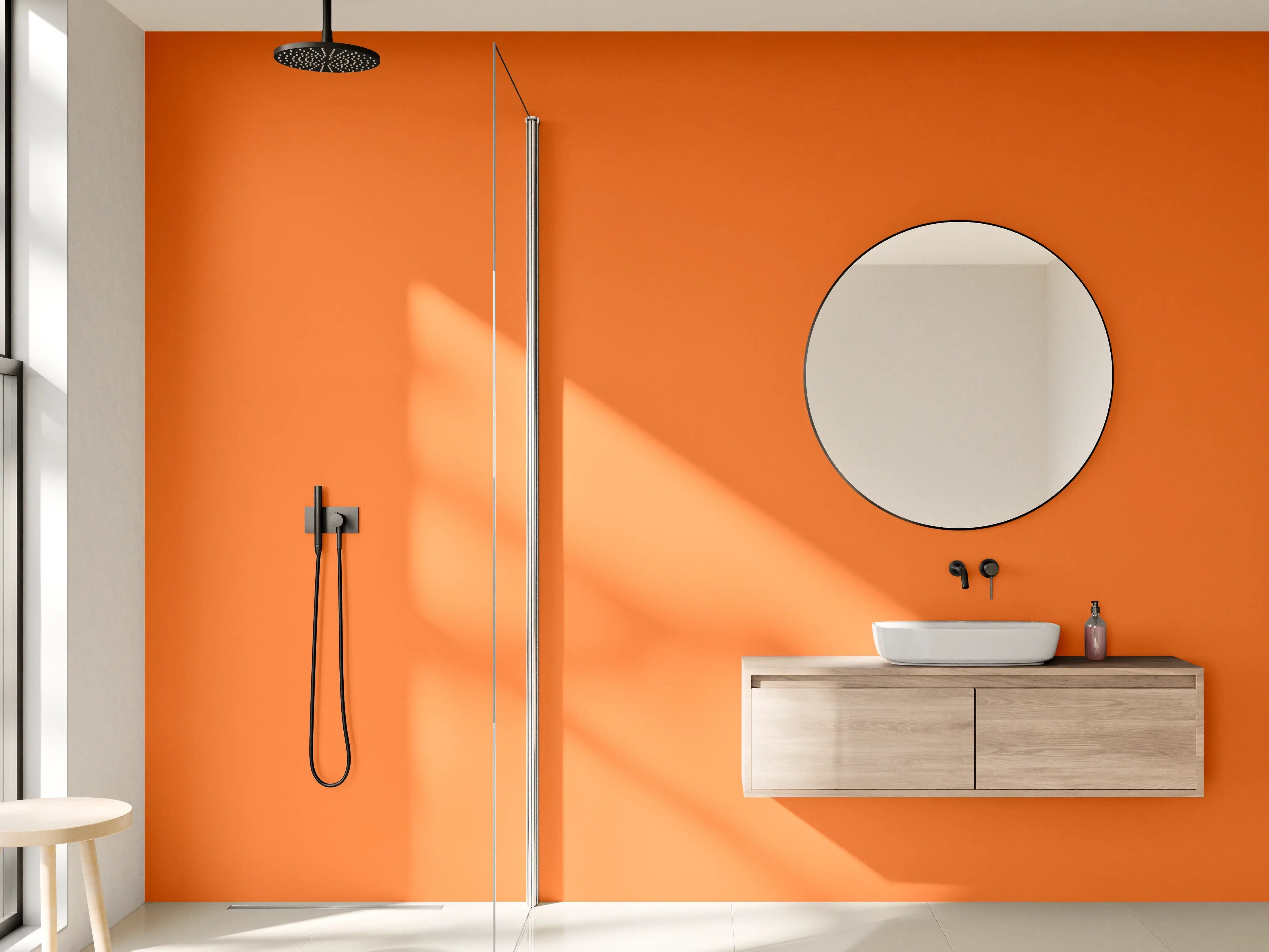 Wandverkleidung Bad - RAL 2008 (Leuchtendes Rot-Orange)