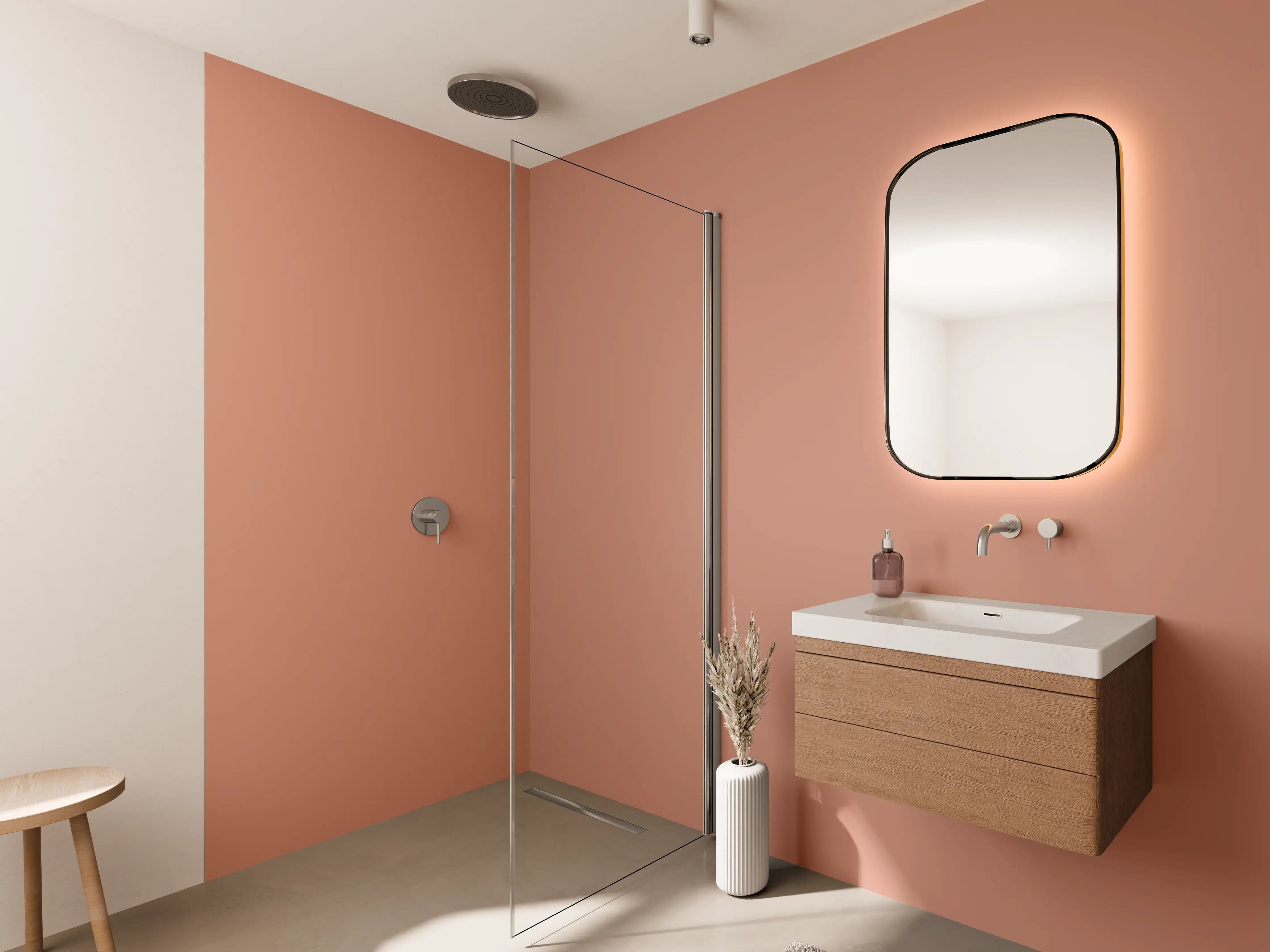 Wandverkleidung Bad - RAL 3012 (Beige-Rot)