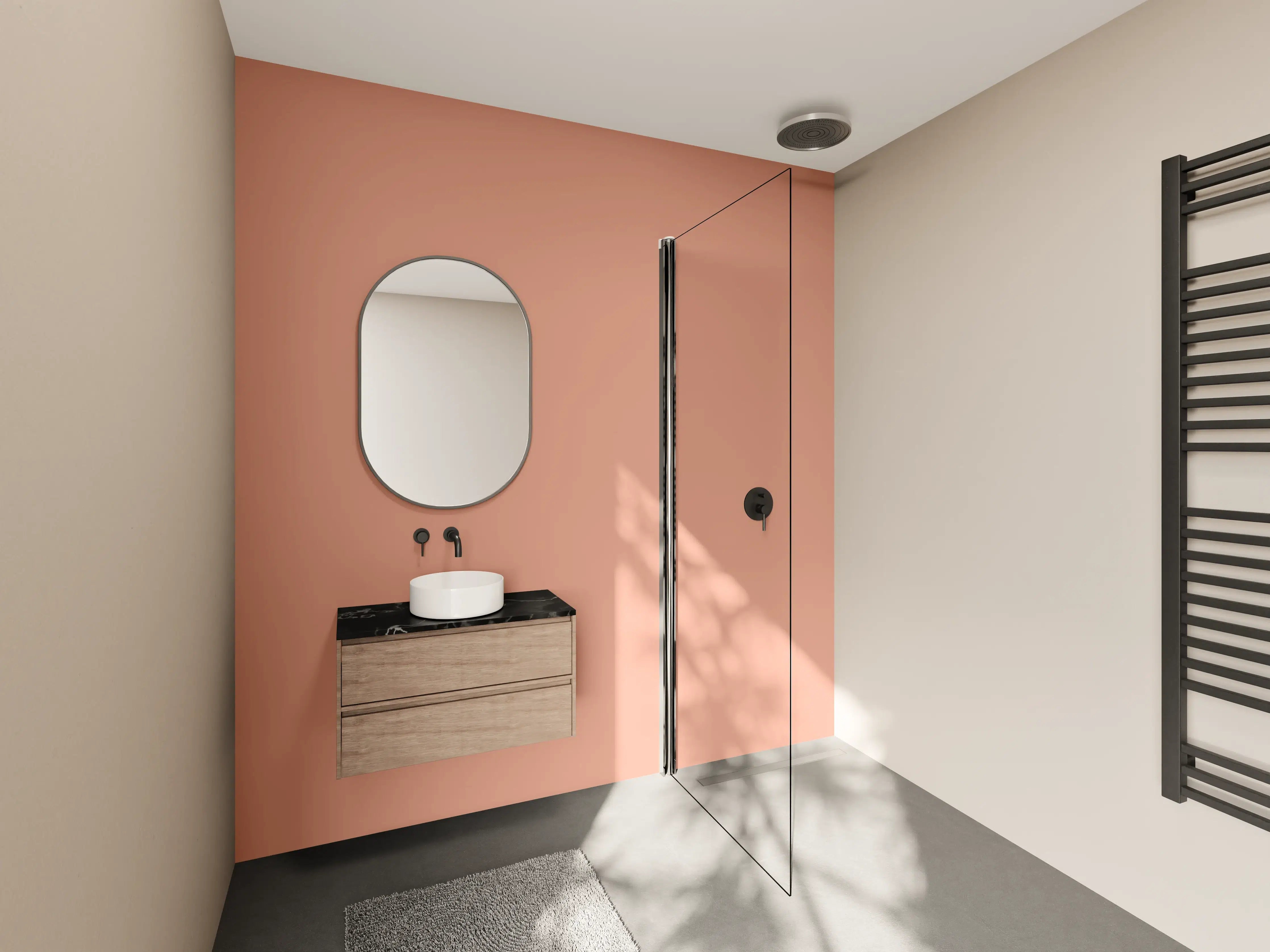 Wandverkleidung Bad - RAL 3012 (Beige-Rot)