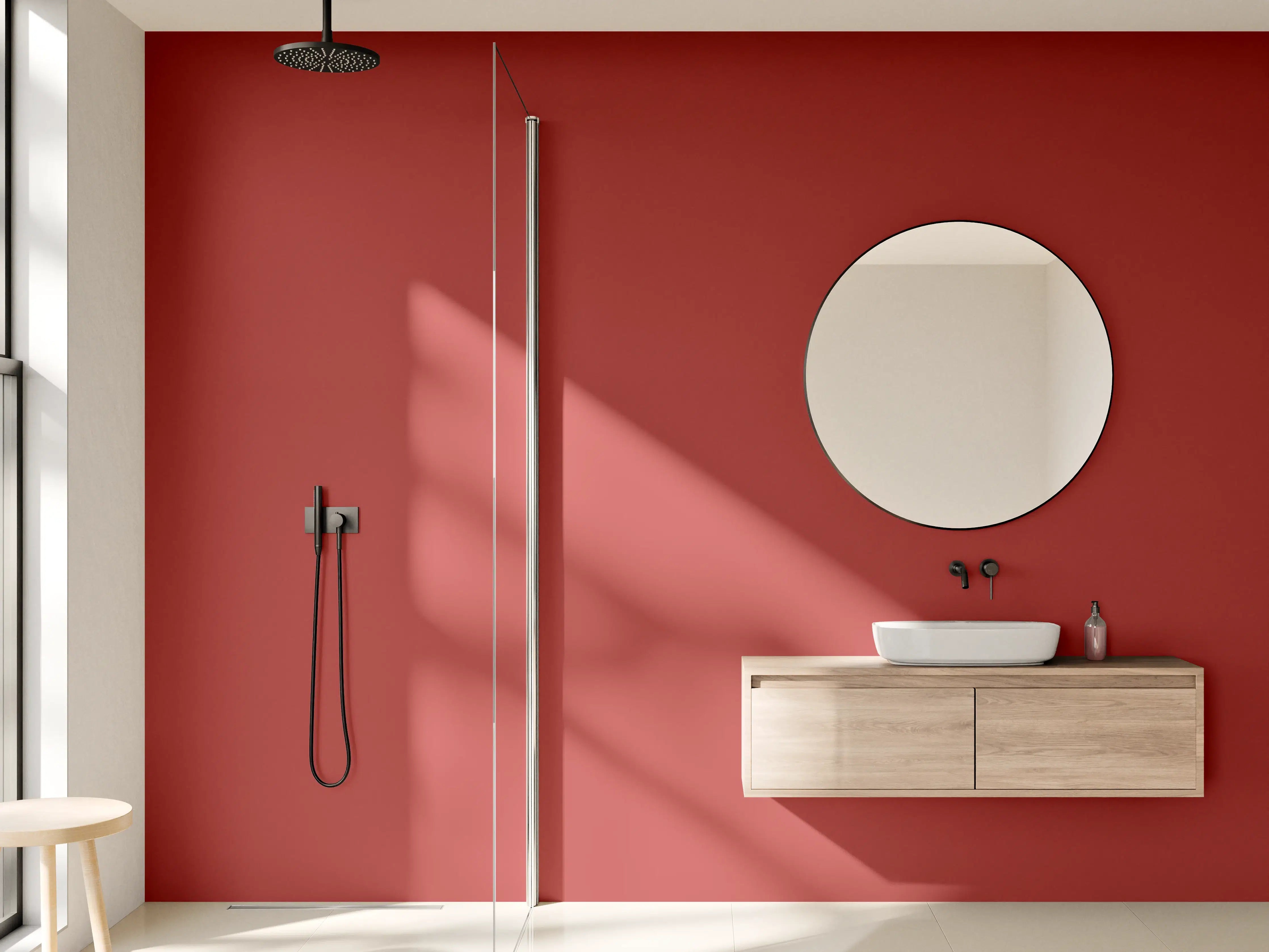 Wandverkleidung Bad - RAL 3013 (tomatenrot)