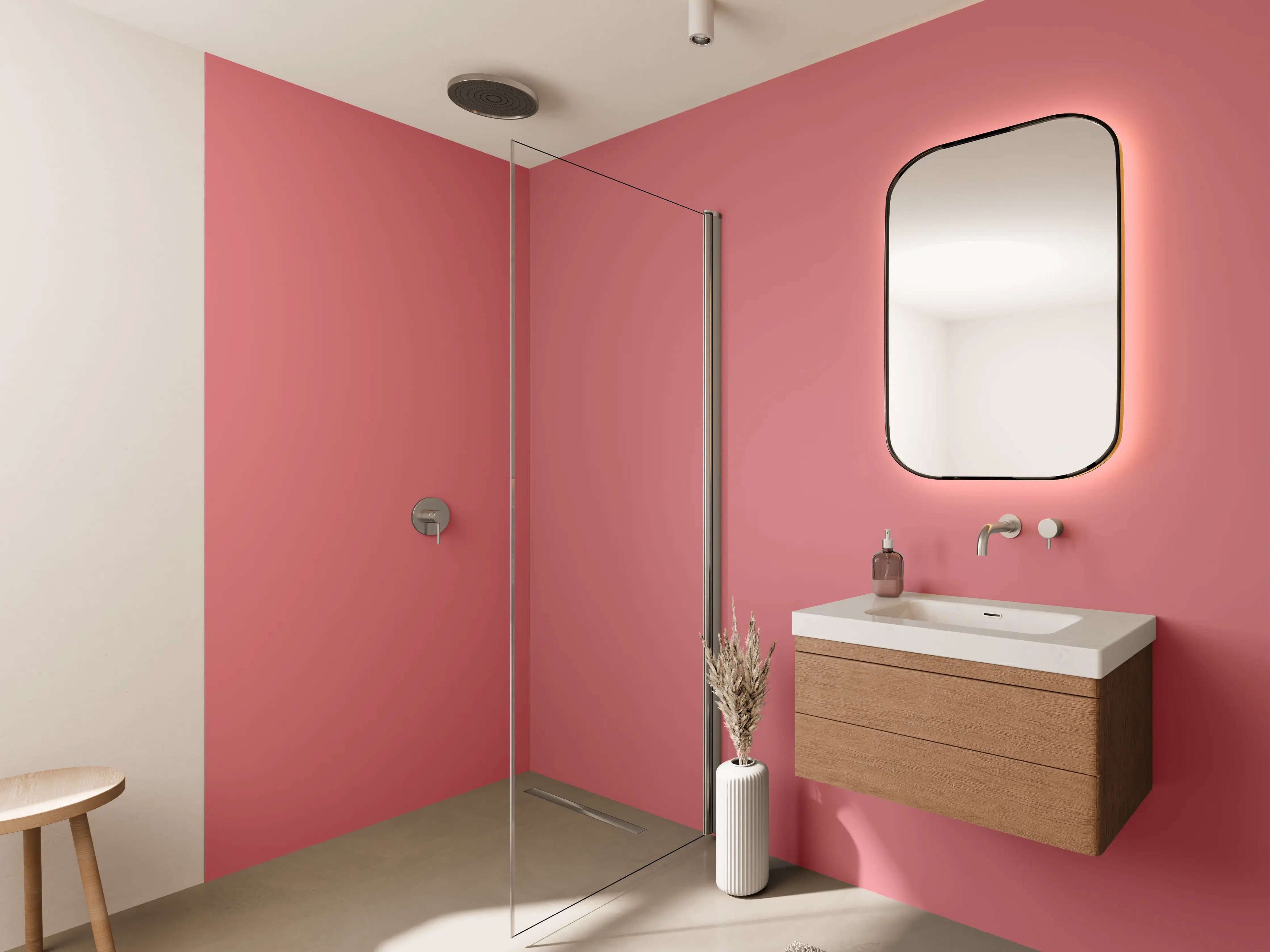 Wandverkleidung Bad - RAL 3014 (Altrosa)