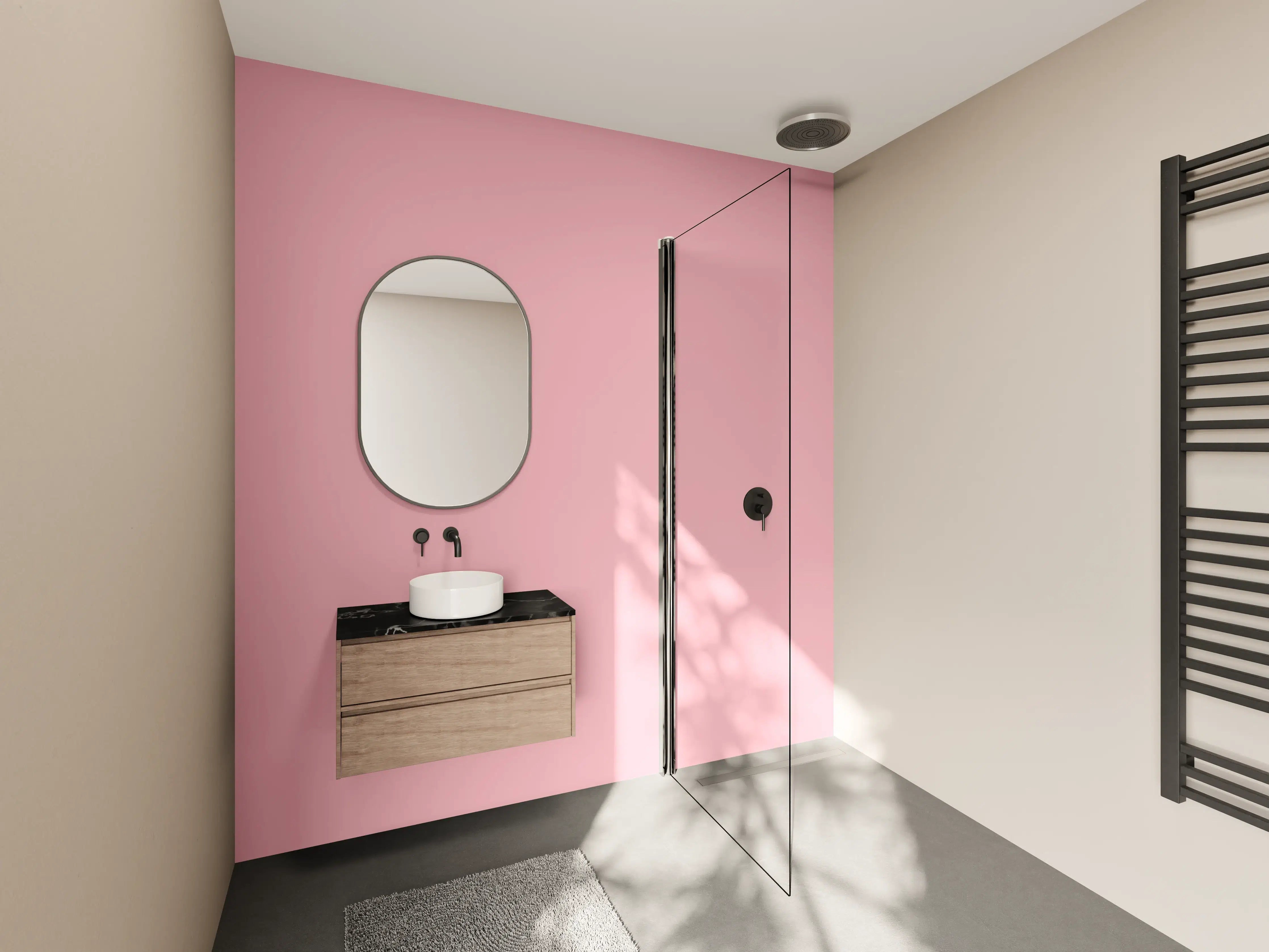 Wandverkleidung Bad - RAL 3015 (Hellrosa)
