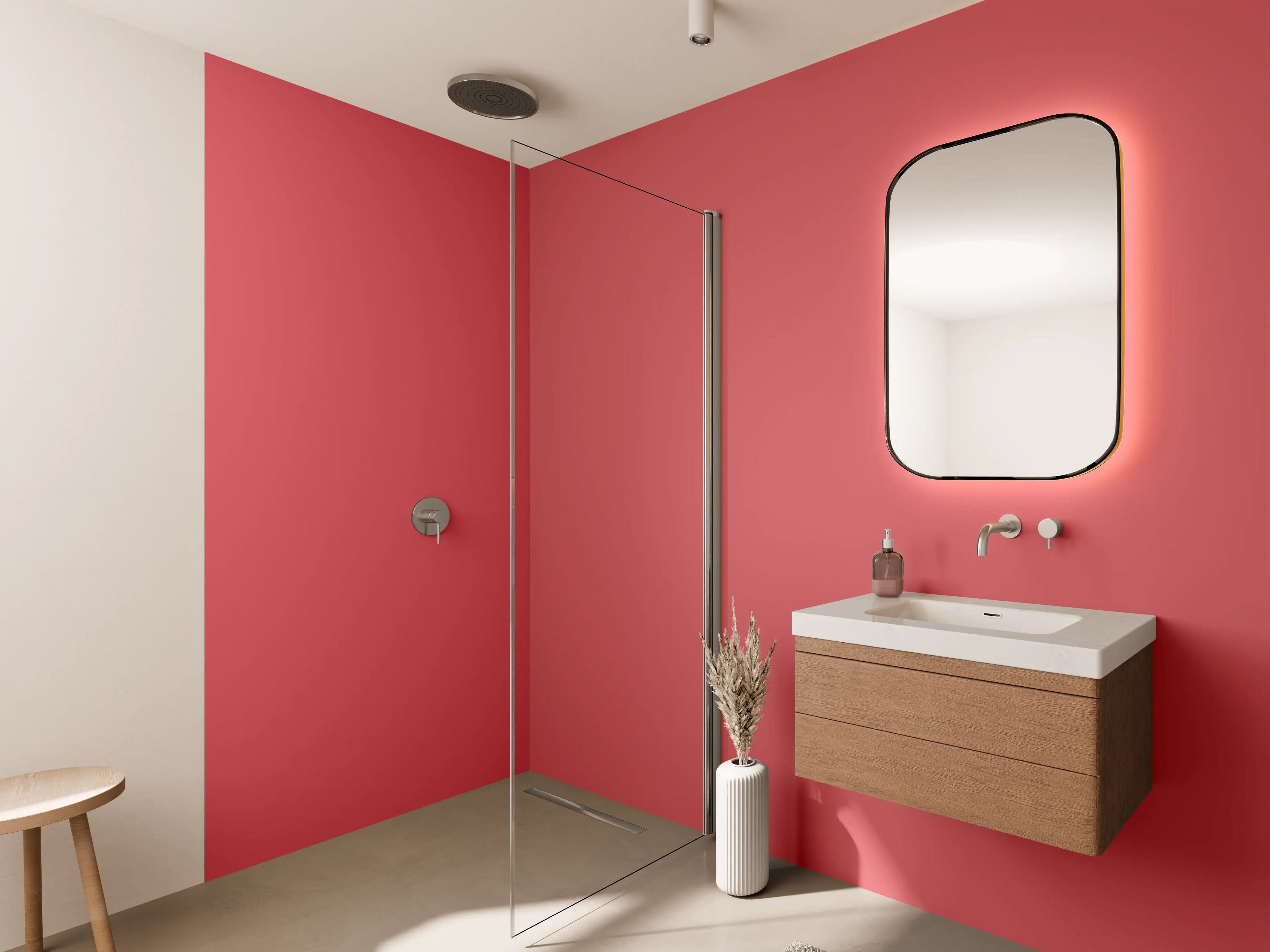 Wandverkleidung Bad - RAL 3017 (Rosa)