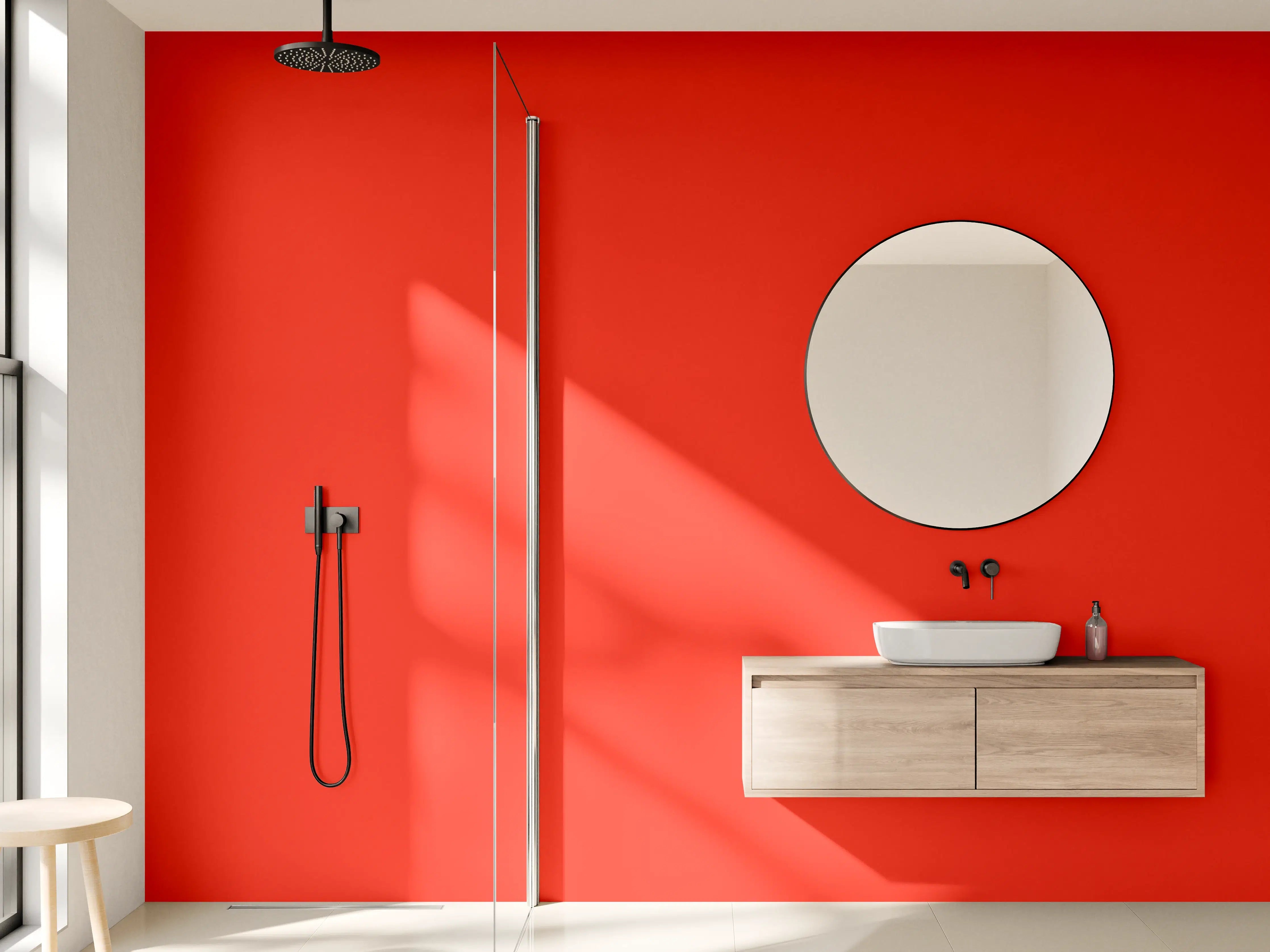 Wandverkleidung Bad - RAL 3028 (Reines Rot)