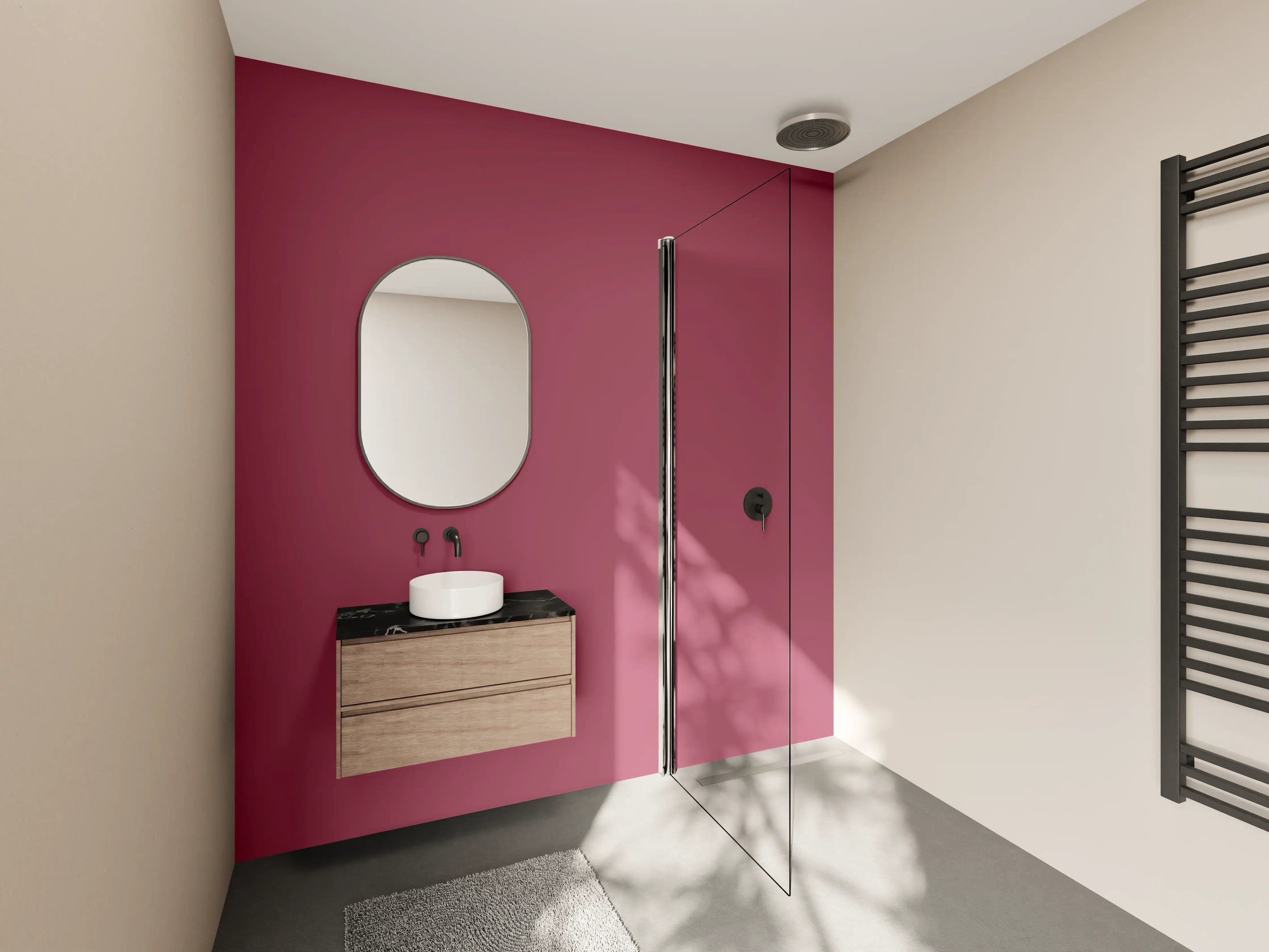 Wandverkleidung Bad - RAL 4002 (Rotviolett)