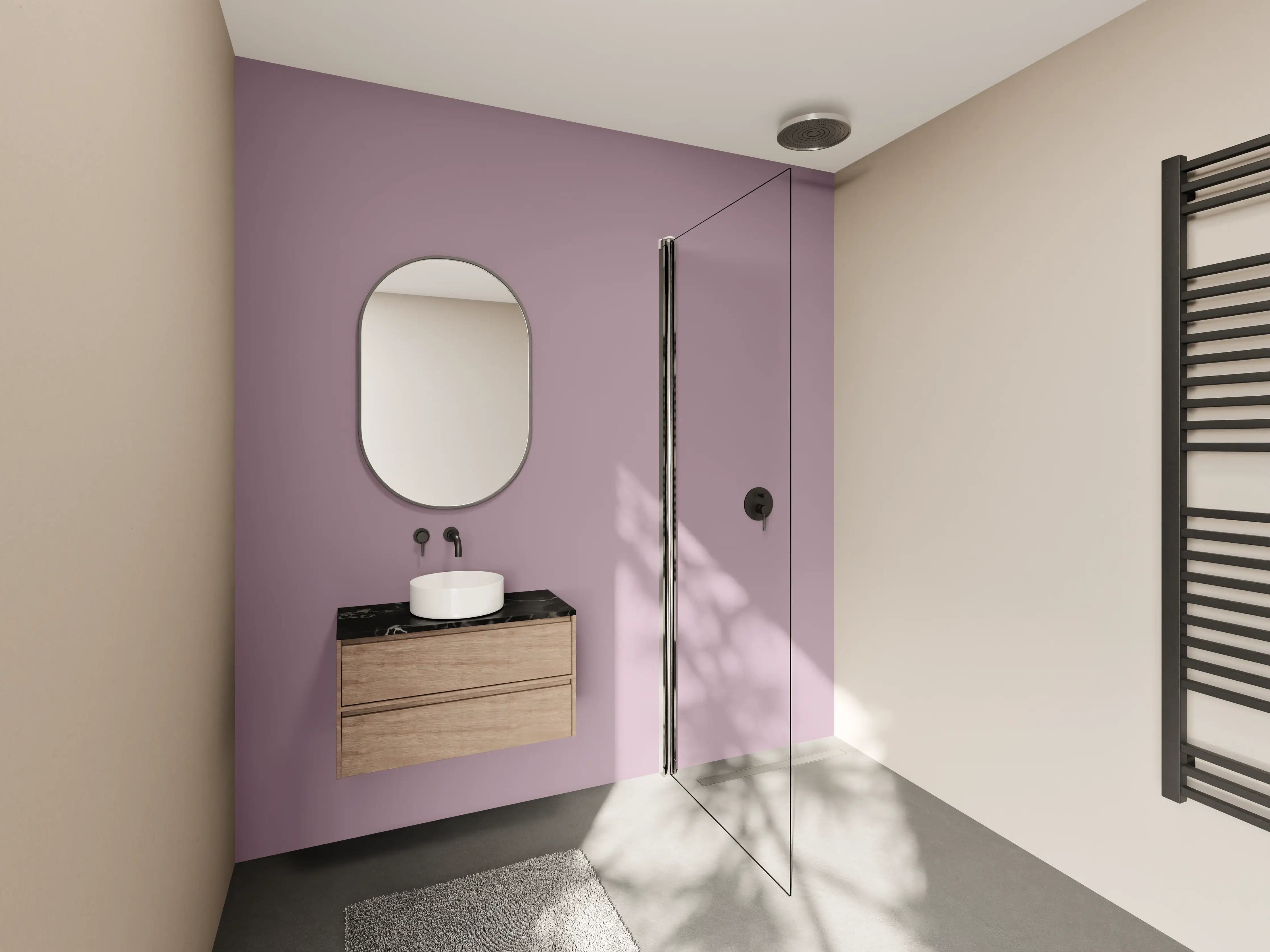 Wandverkleidung Bad - RAL 4009 (Pastellviolett)