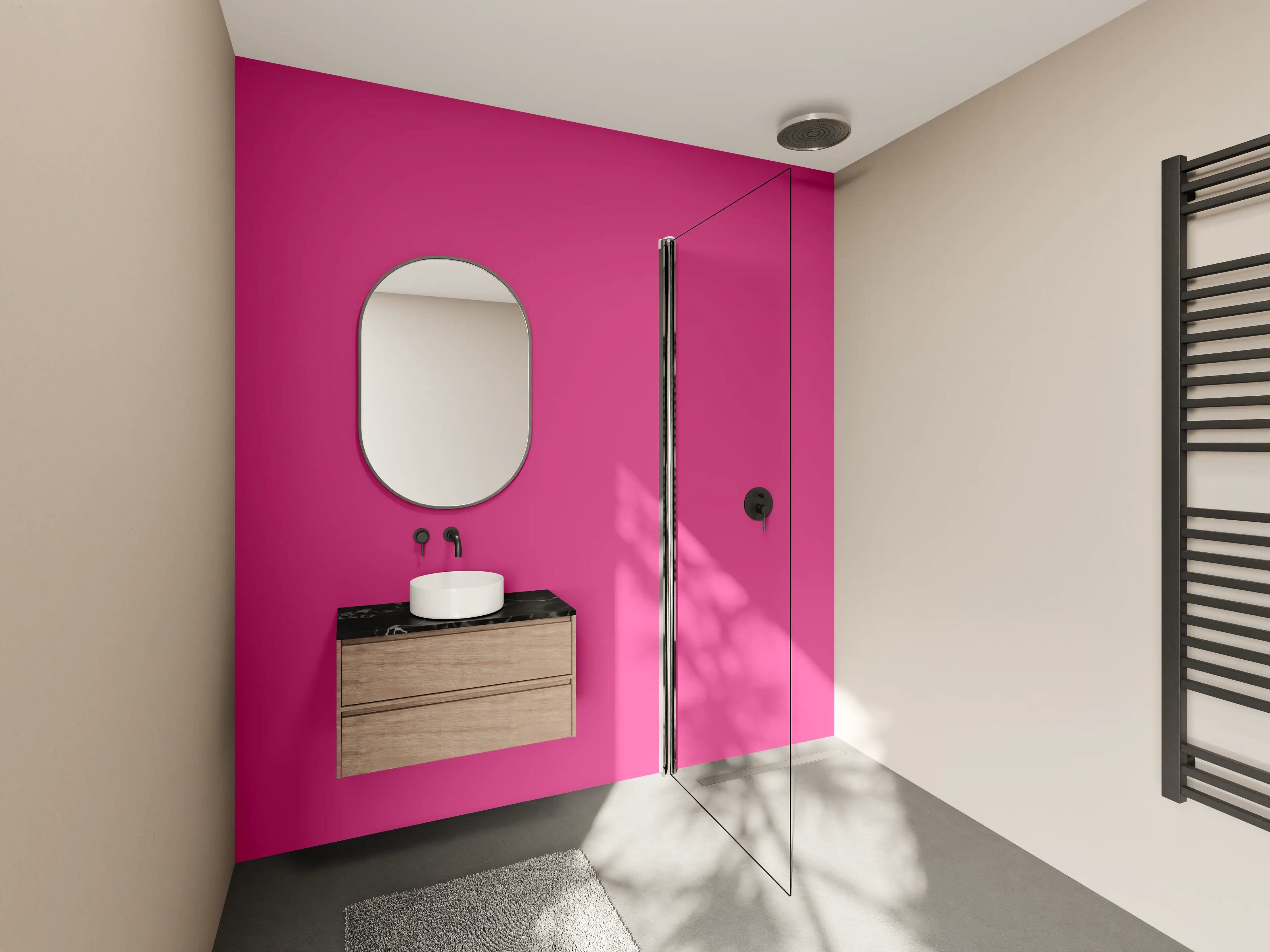 Wandverkleidung Bad - RAL 4010 (Telemagenta)