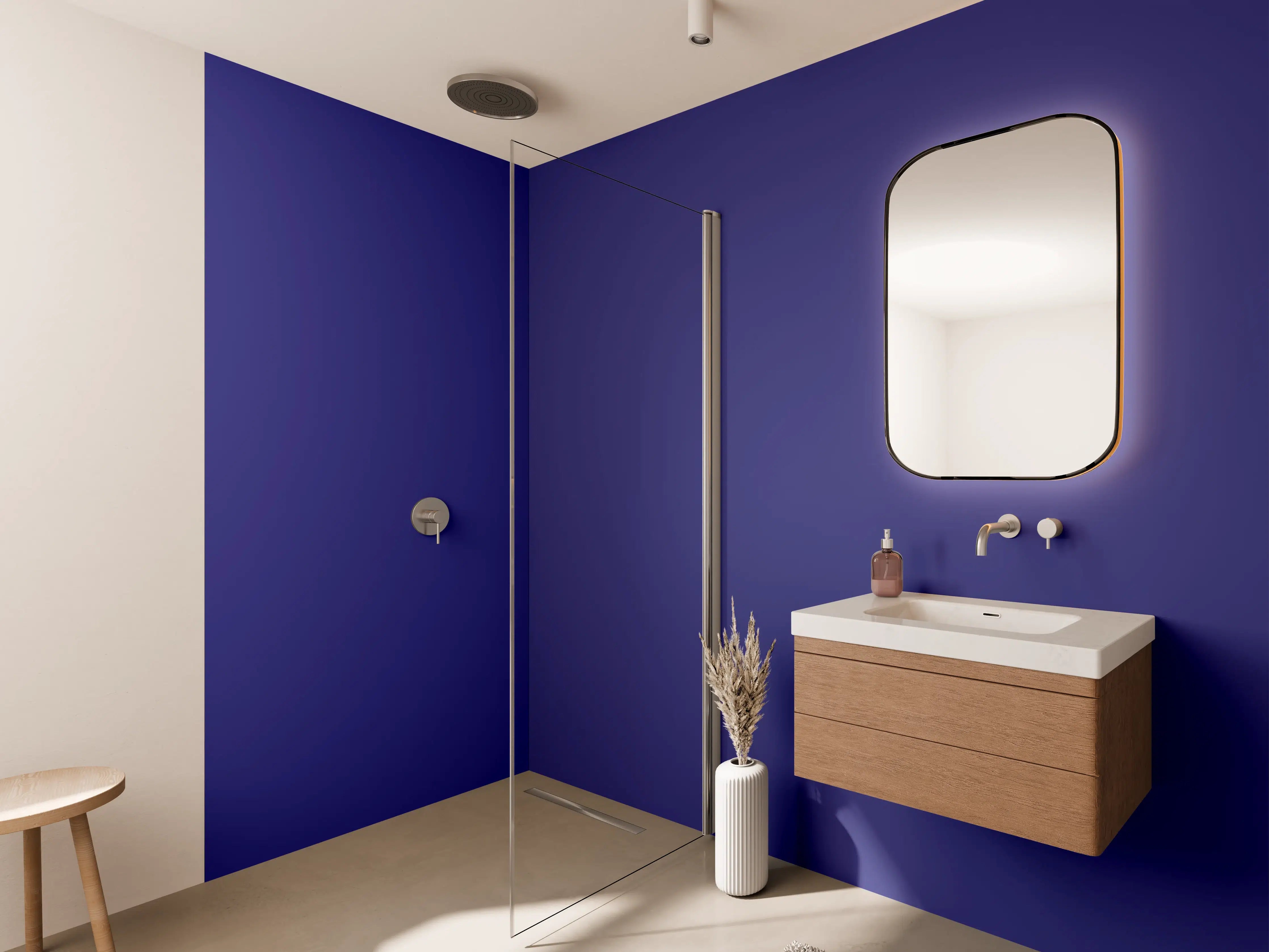Wandverkleidung Bad - RAL 5002 (Ultramarinblau)