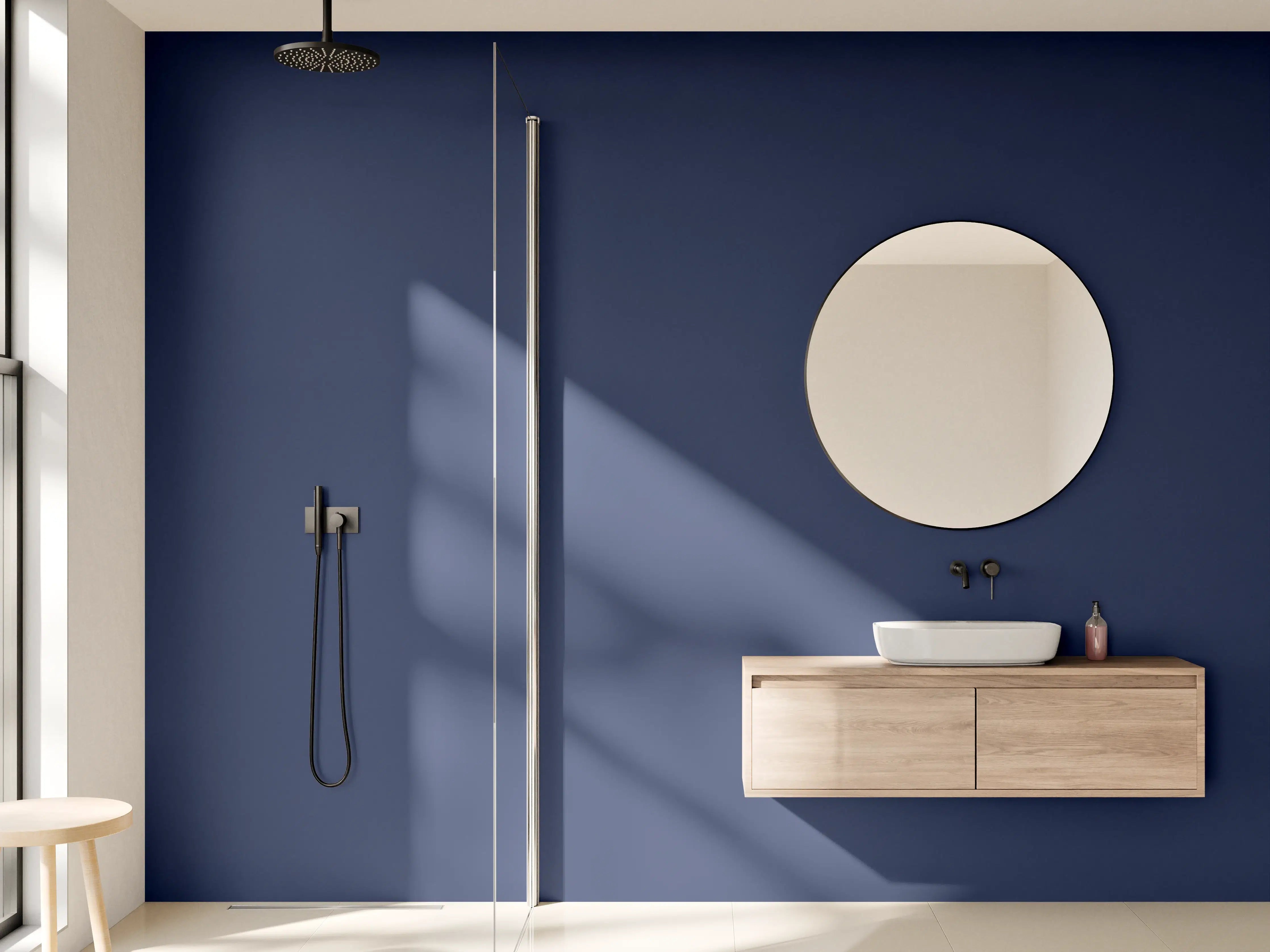 Wandverkleidung Bad - RAL 5003 (Saphirblau)