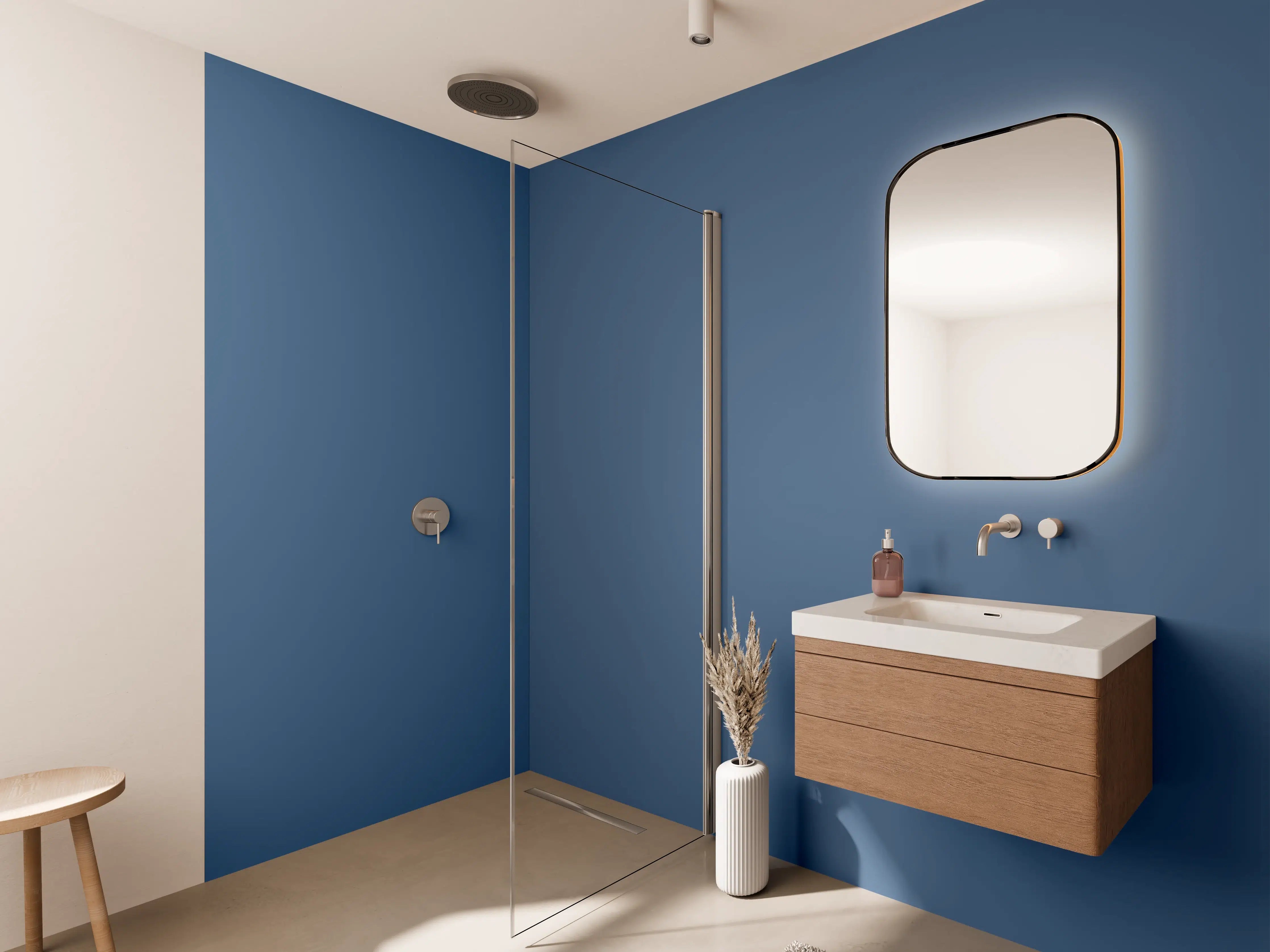Wandverkleidung Bad - RAL 5007 (Brillantblau)