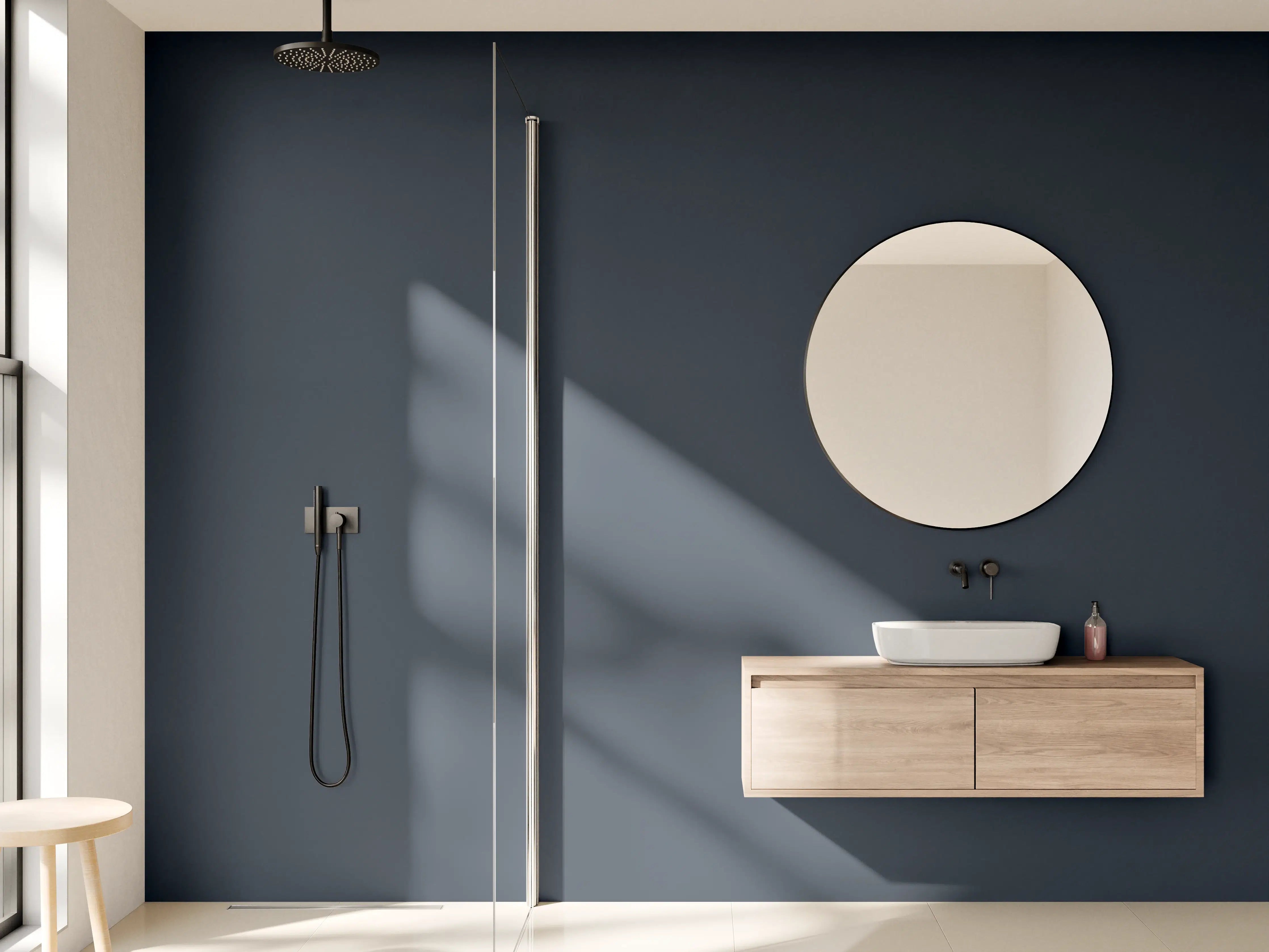 Wandverkleidung Bad - RAL 5008 (Graublau)