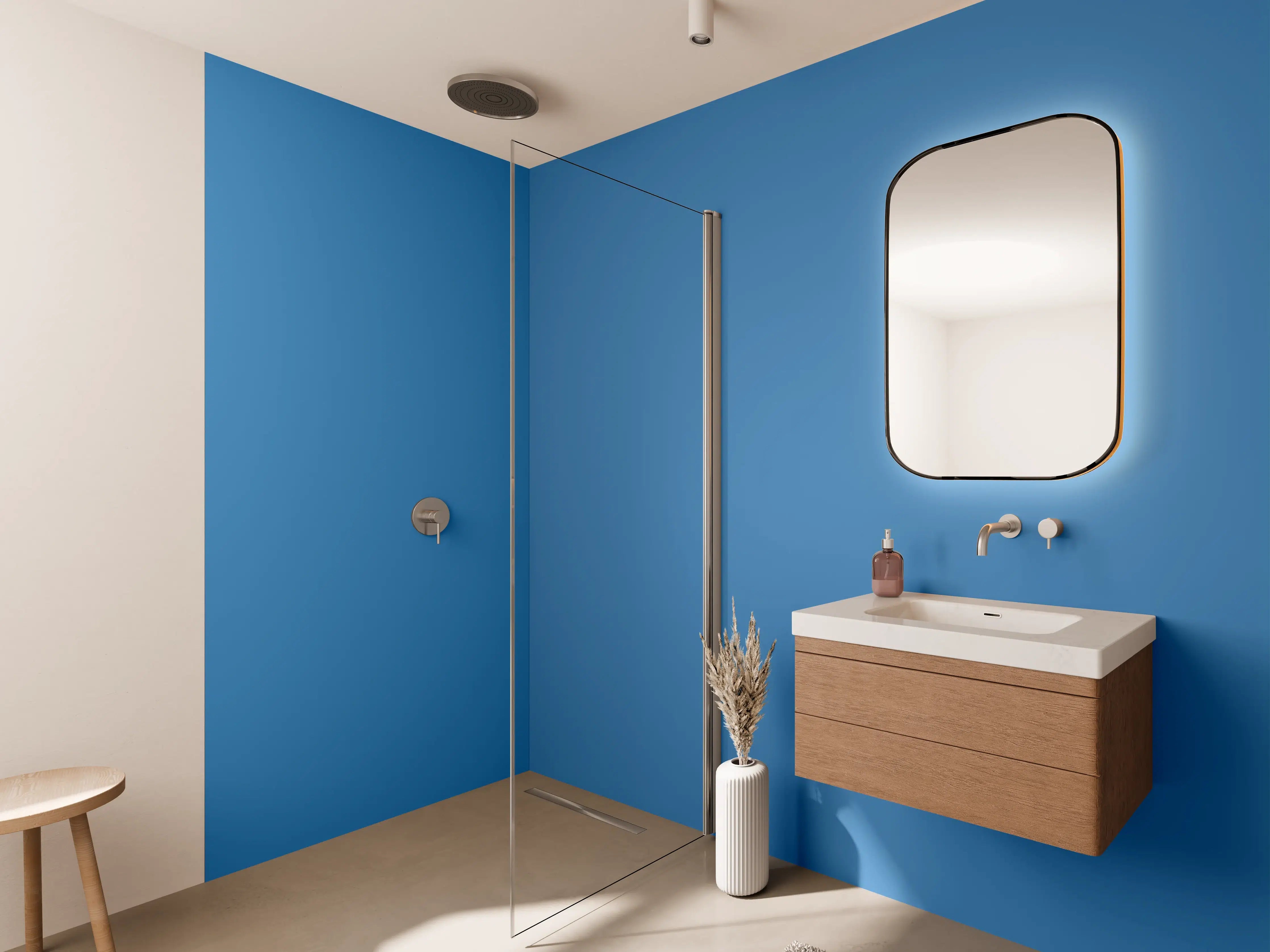 Wandverkleidung Bad - RAL 5012 (Hellblau)