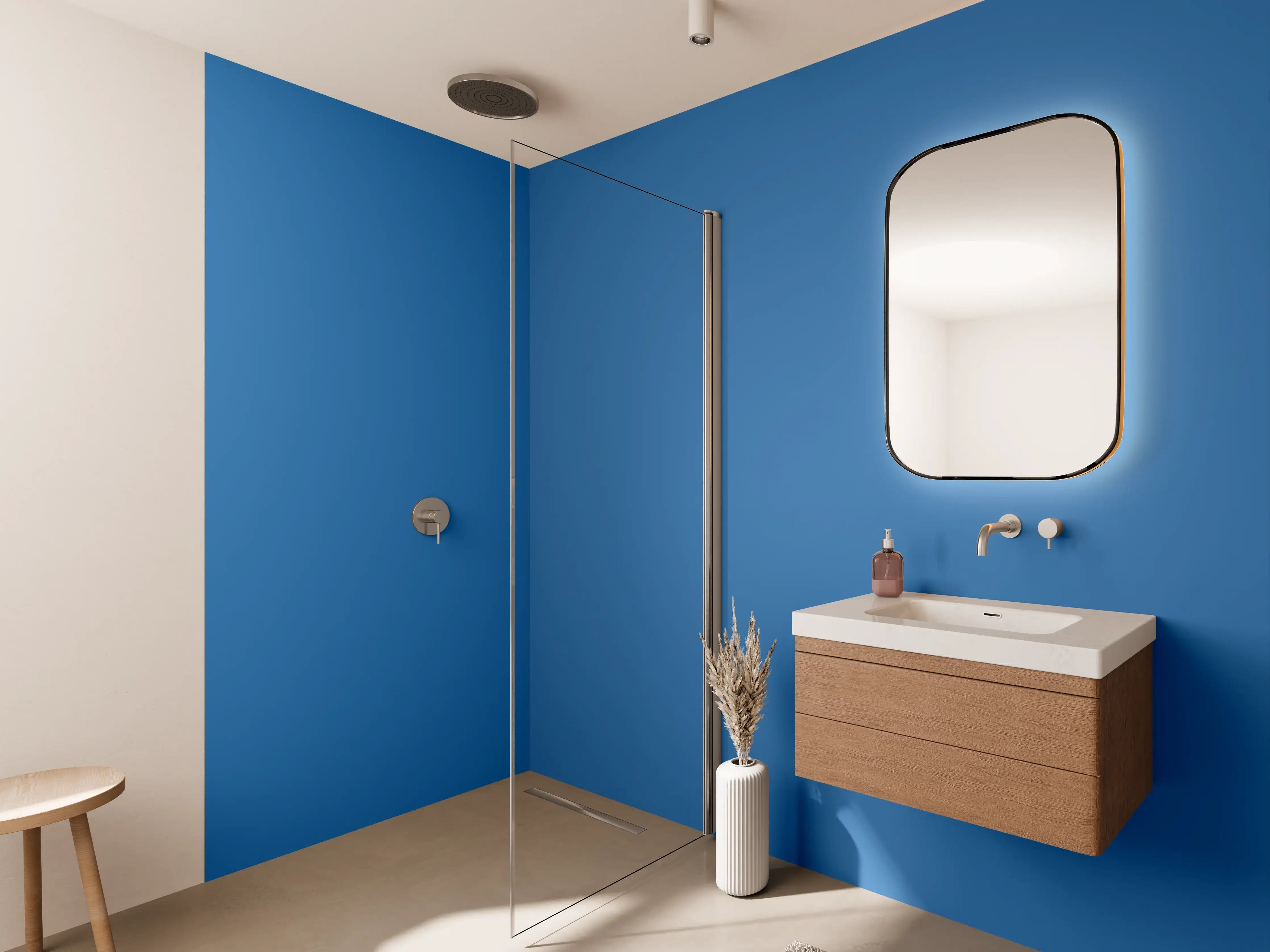 Wandverkleidung Bad - RAL 5015 (Himmelblau)