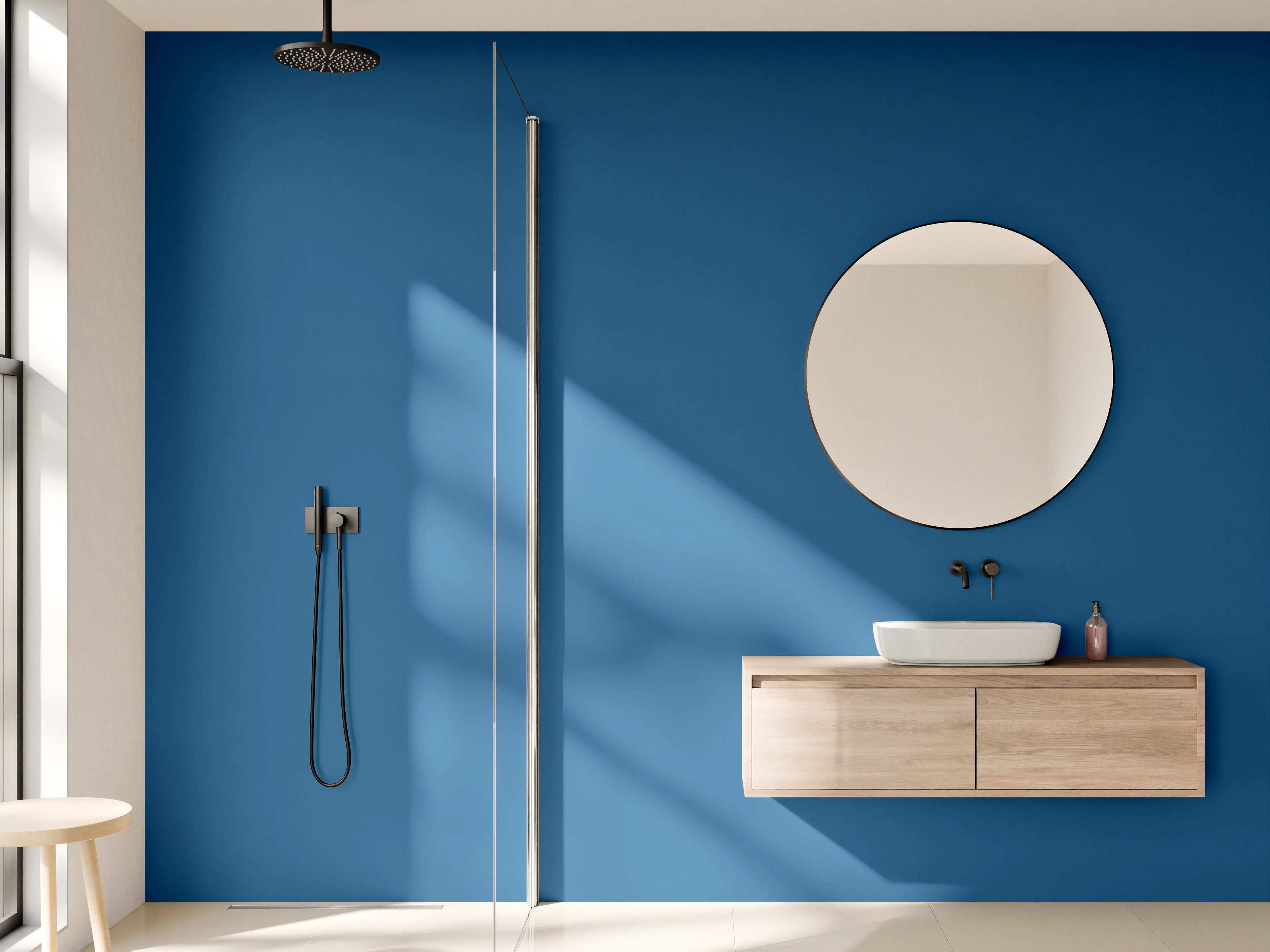 Wandverkleidung Bad - RAL 5019 (Capri-Blau)