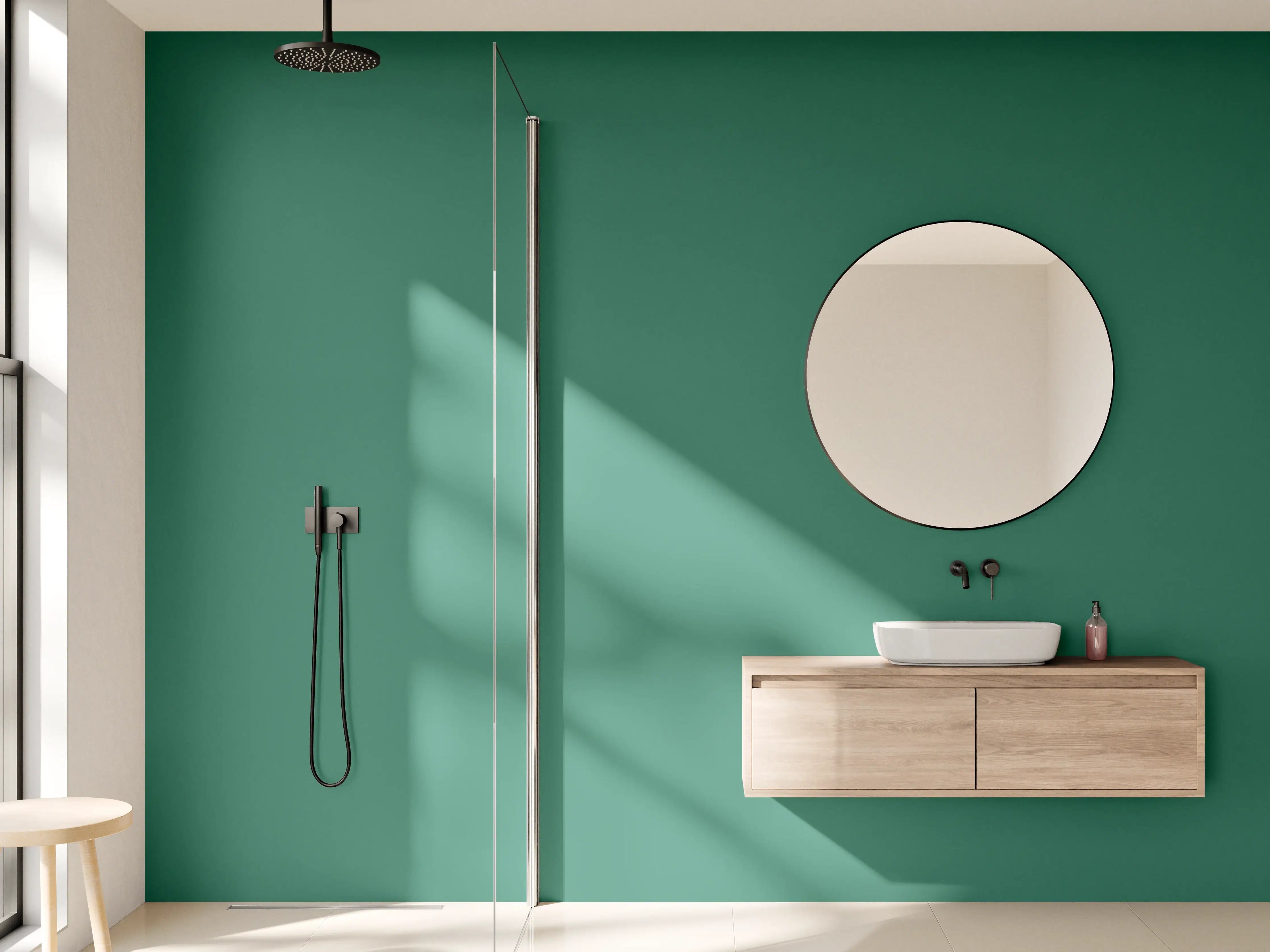 Wandverkleidung Bad - RAL 6000 (Patinagrün)