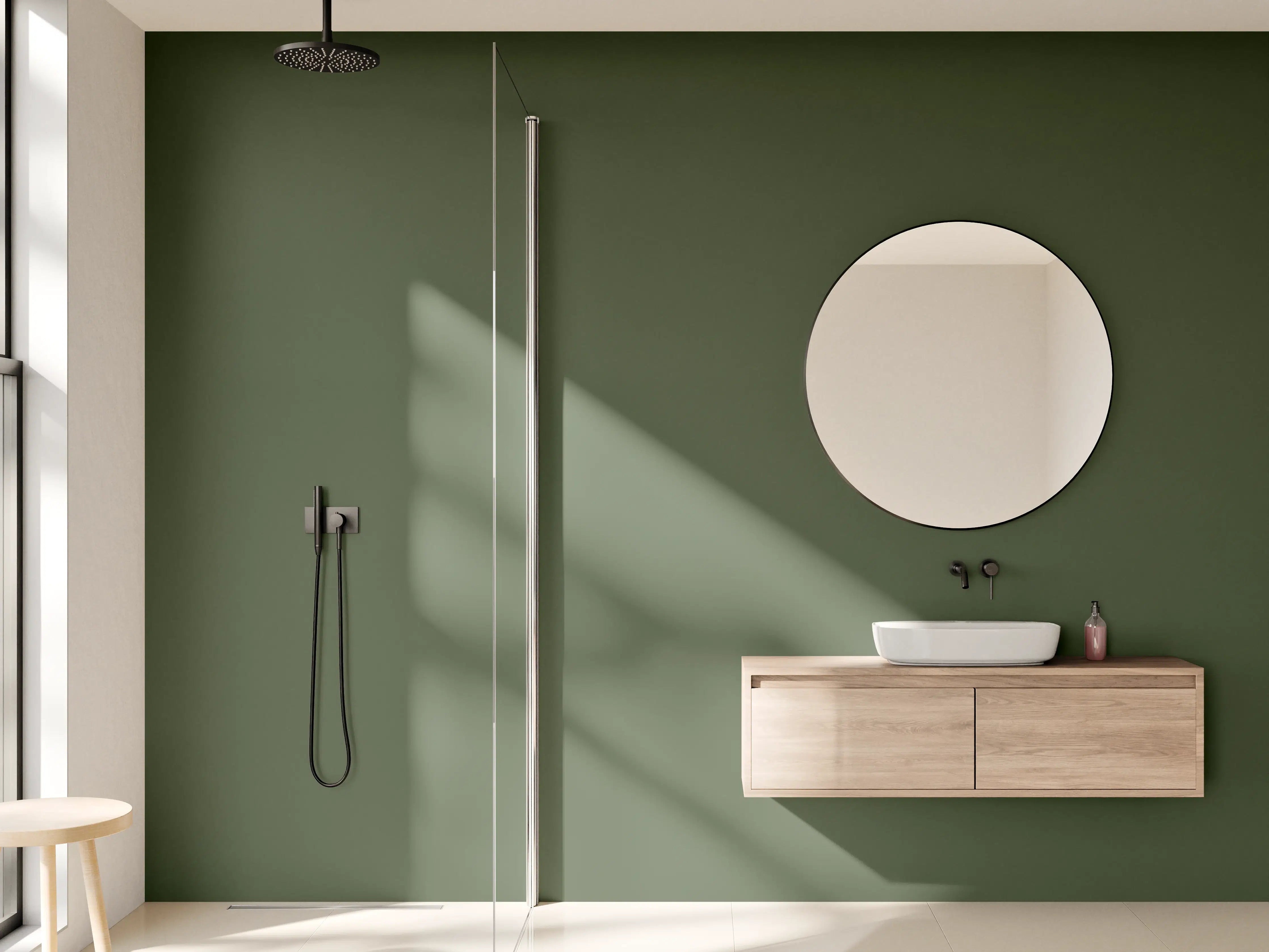 Wandverkleidung Bad - RAL 6003 (olivgrün)