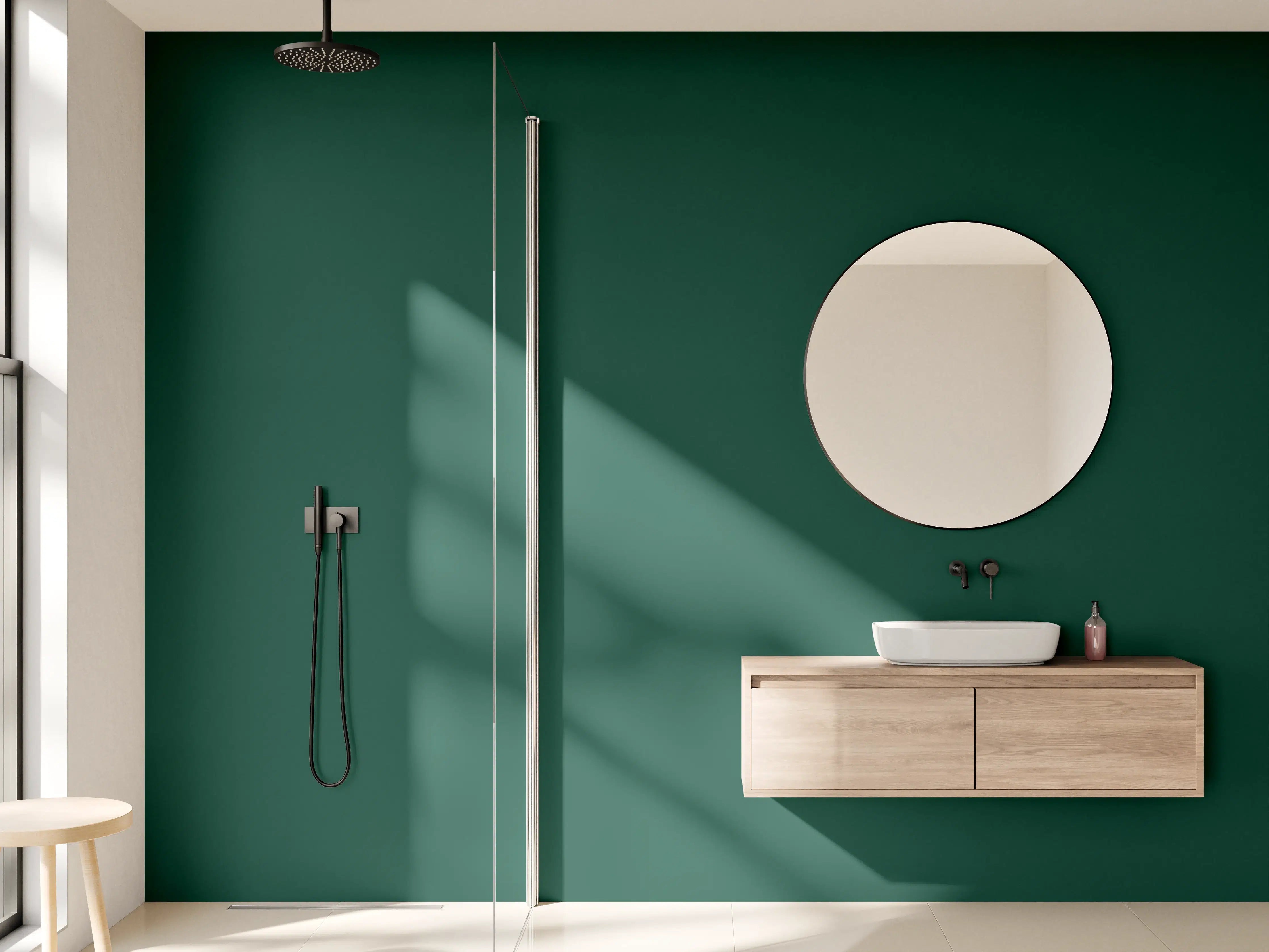 Wandverkleidung Bad - RAL 6005 (Moosgrün)