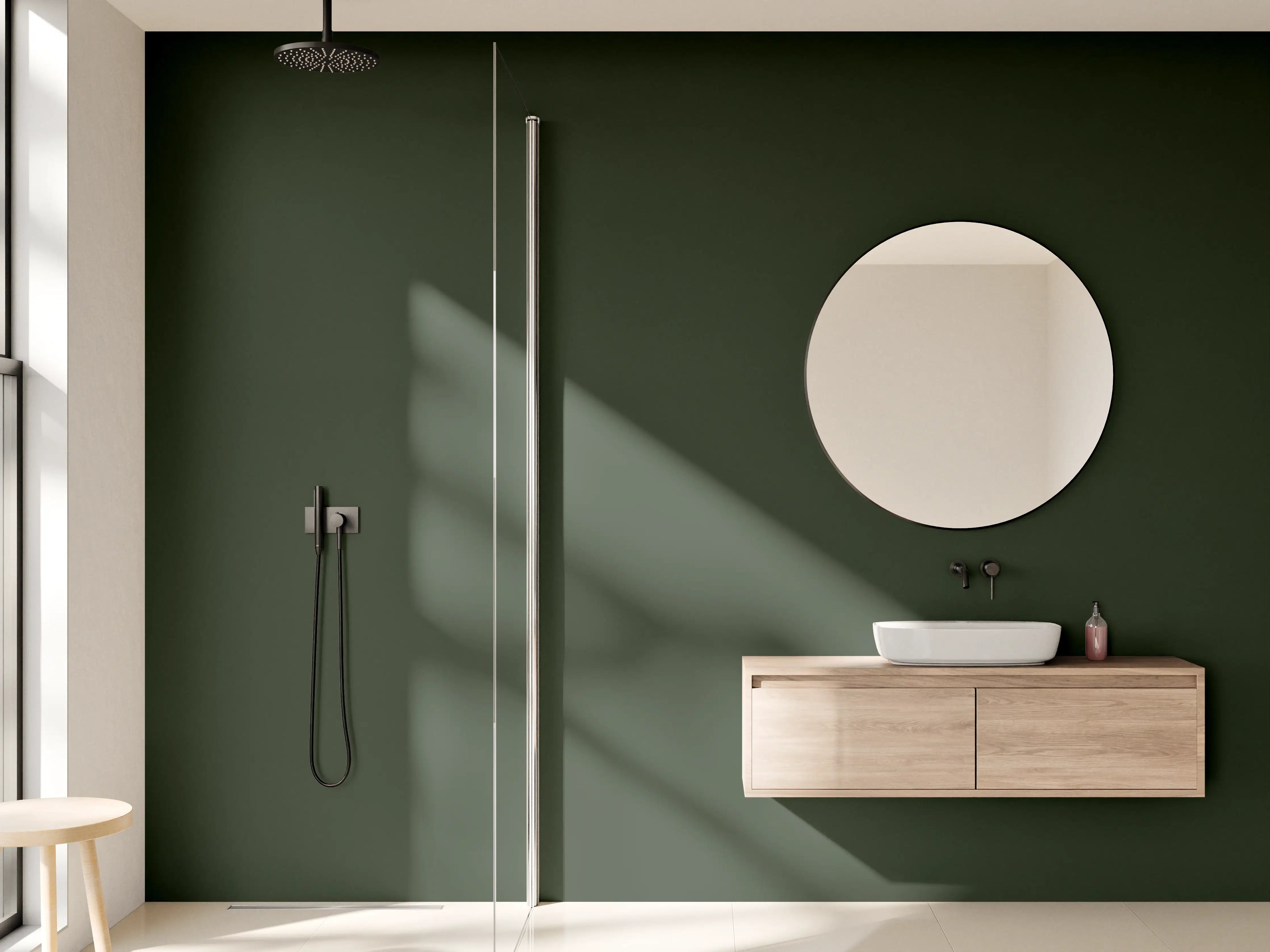 Wandverkleidung Bad - RAL 6007 (Flaschengrün)