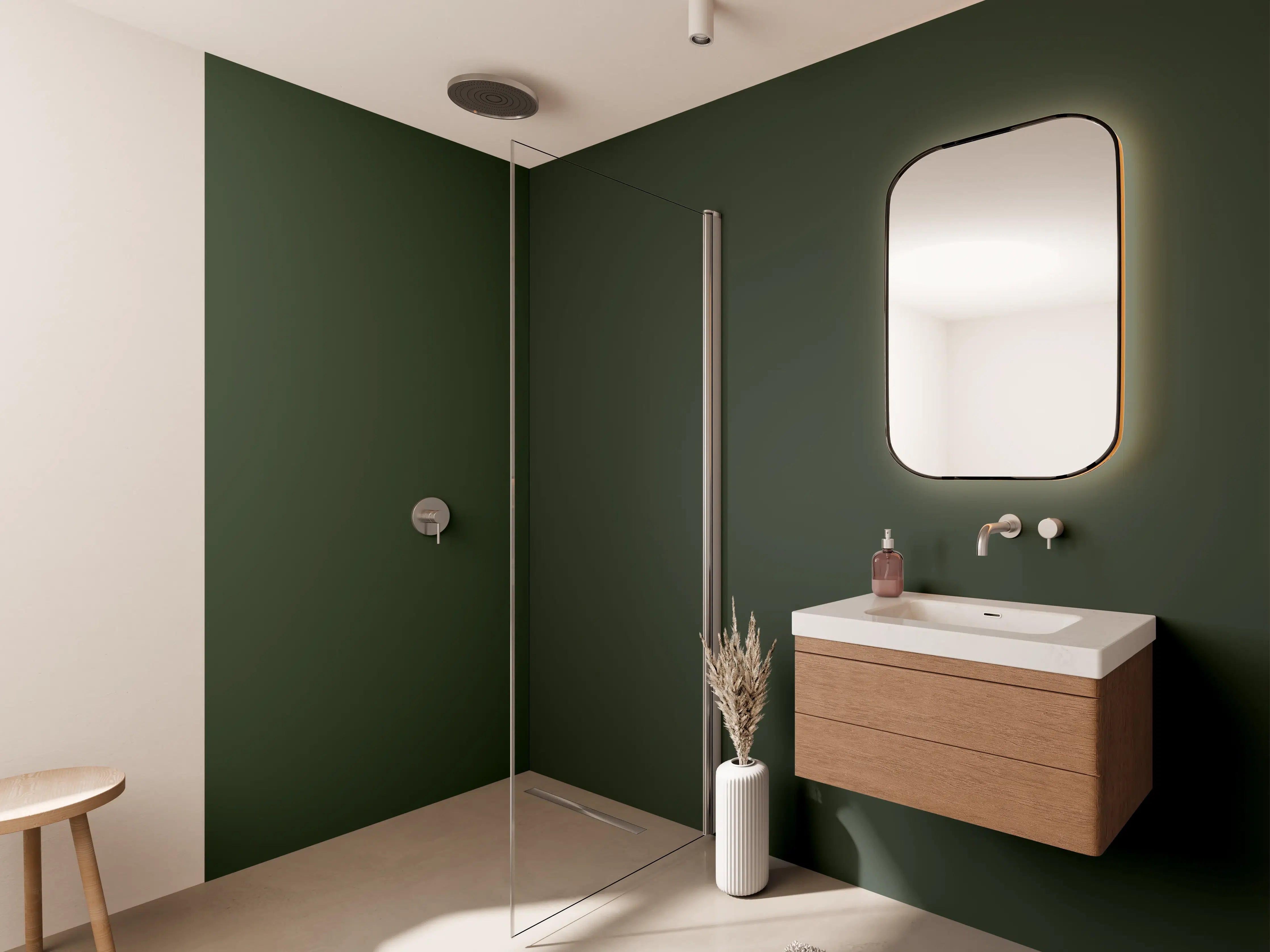 Wandverkleidung Bad - RAL 6020 (Chromgrün)