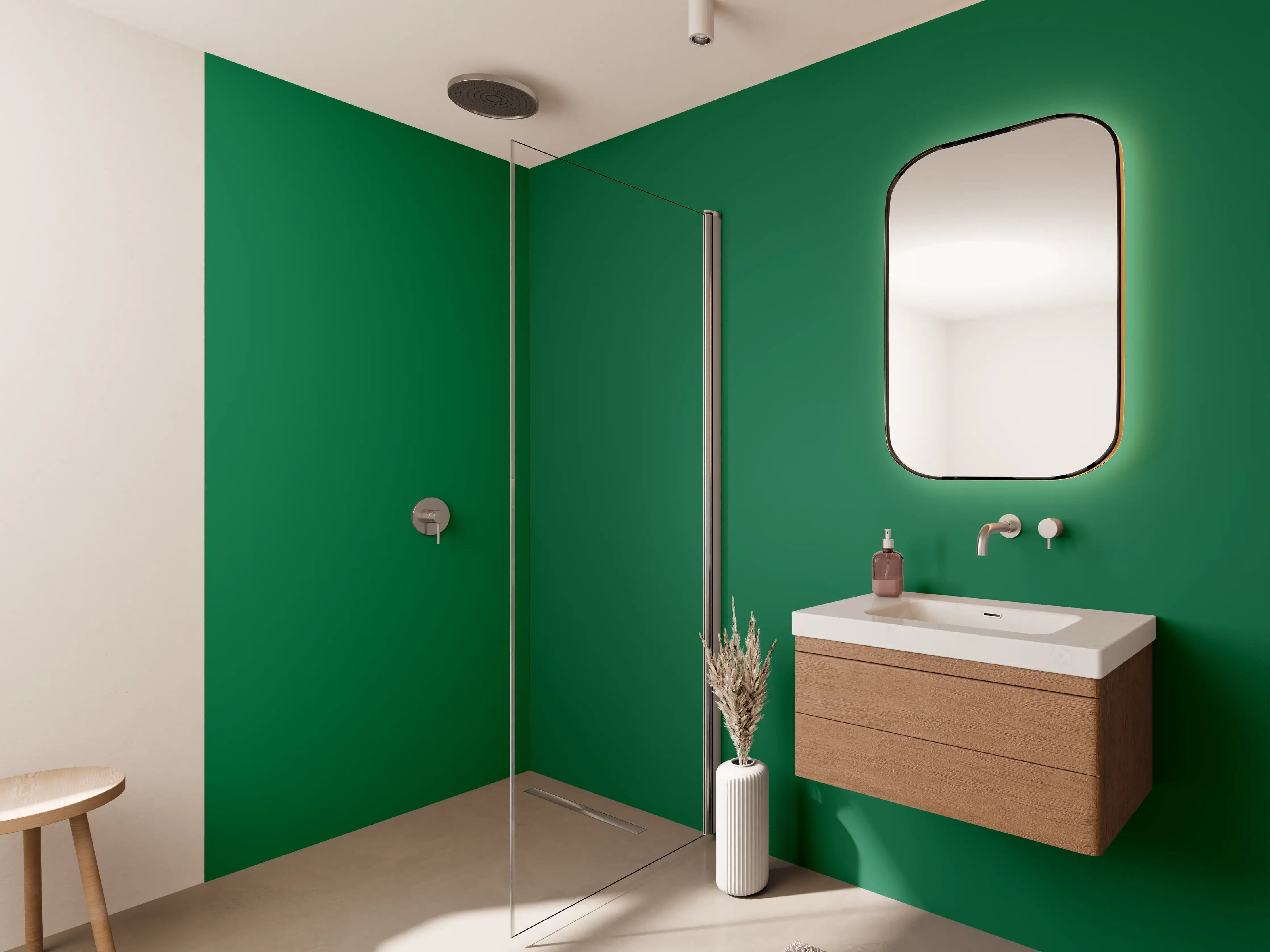 Wandverkleidung Bad - RAL 6029 (Mintgrün)