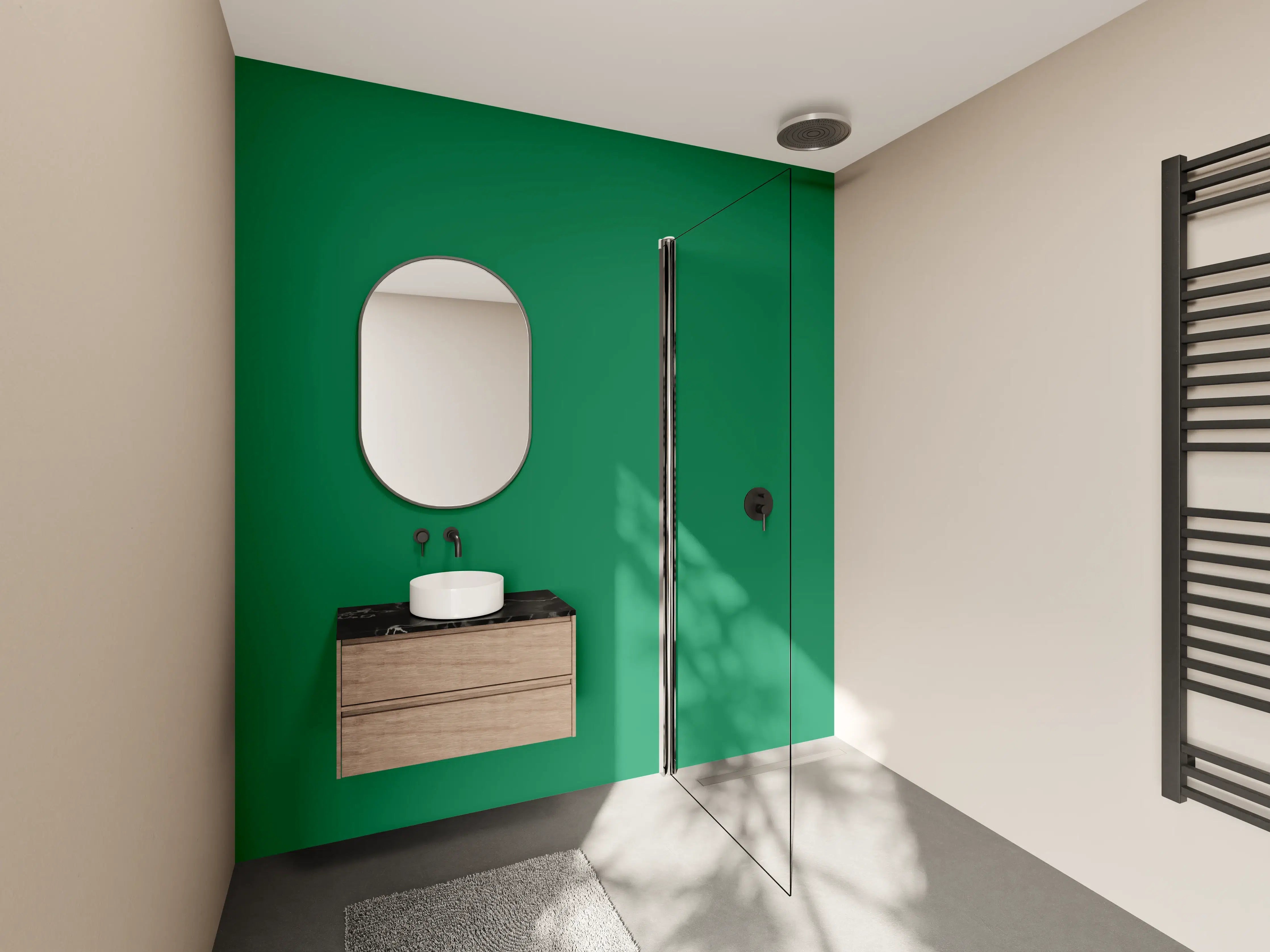 Wandverkleidung Bad - RAL 6029 (Mintgrün)