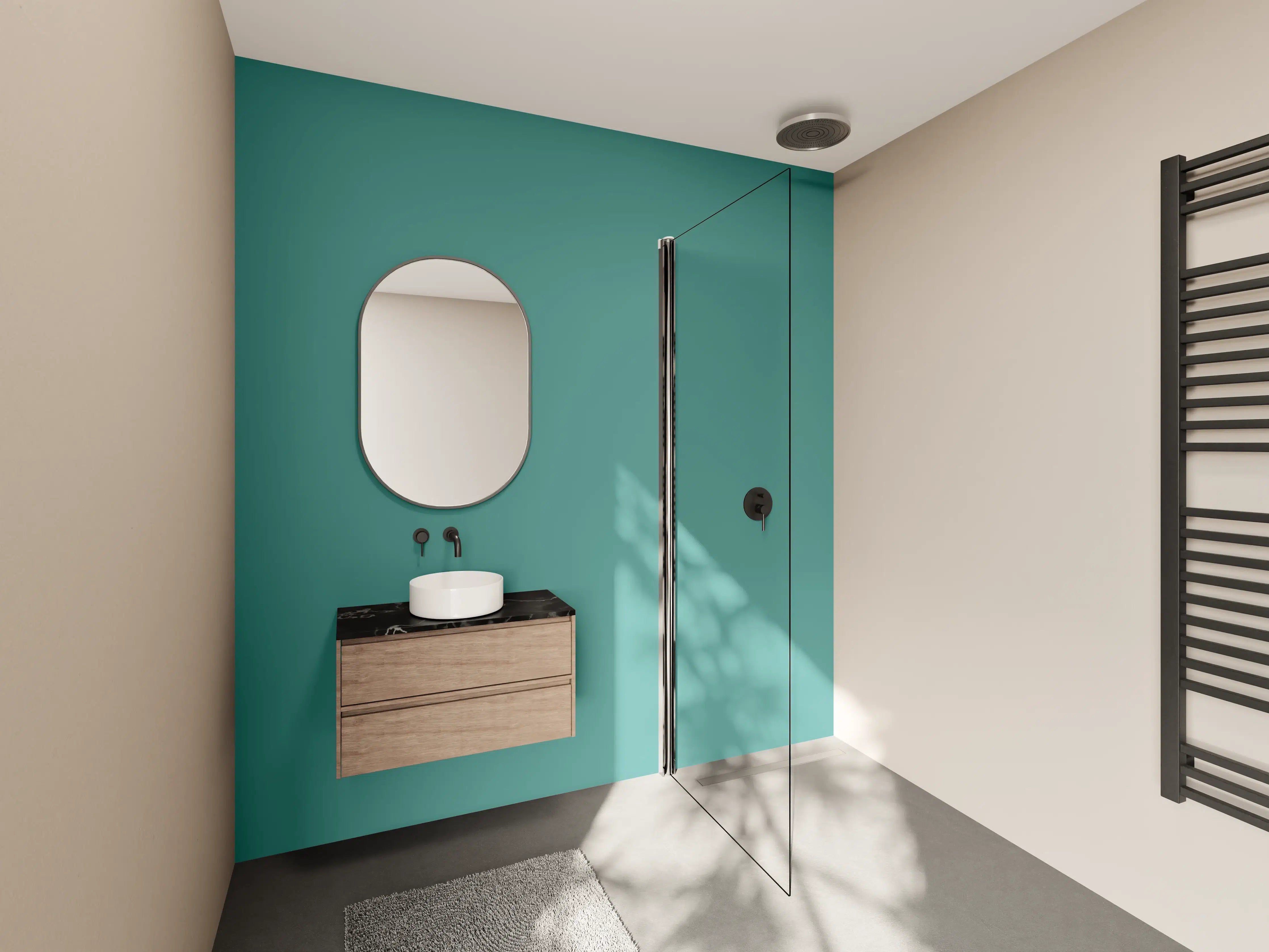 Wandverkleidung Bad - RAL 6033 (Minttürkis)