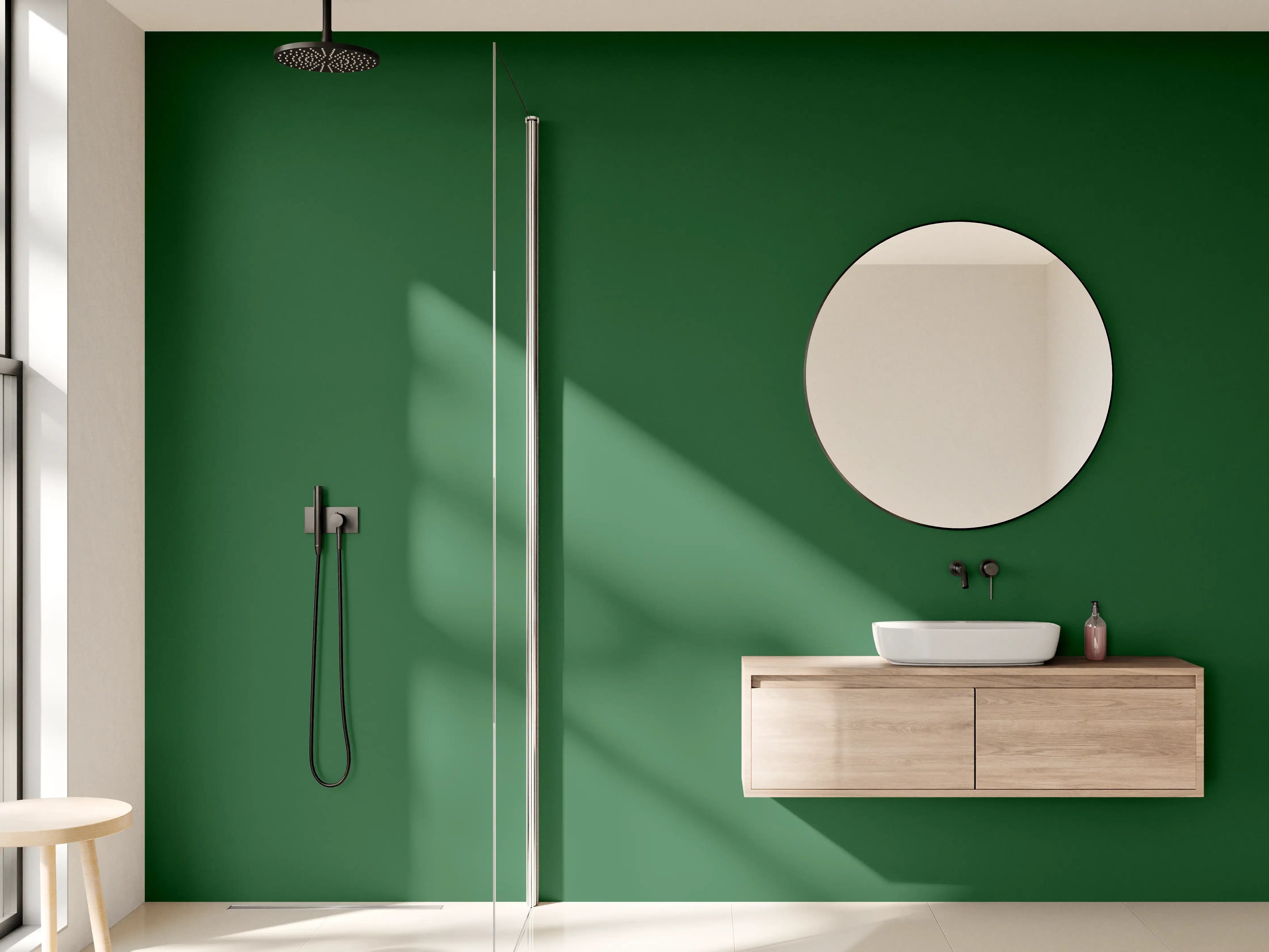 Wandverkleidung Bad - RAL 6035 (Perlgrün)