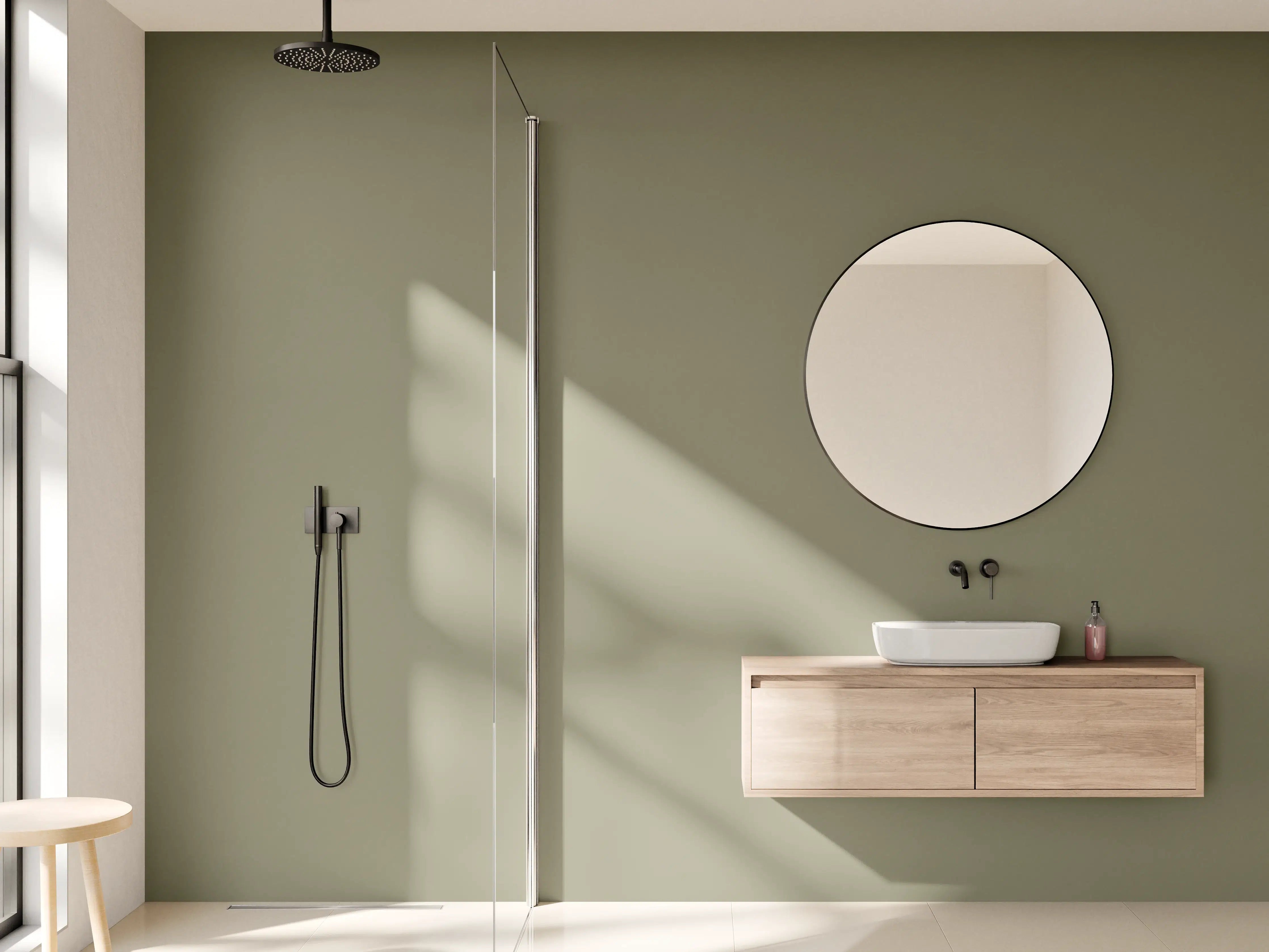 Wandverkleidung Bad - RAL 7002 (Olivgrau)