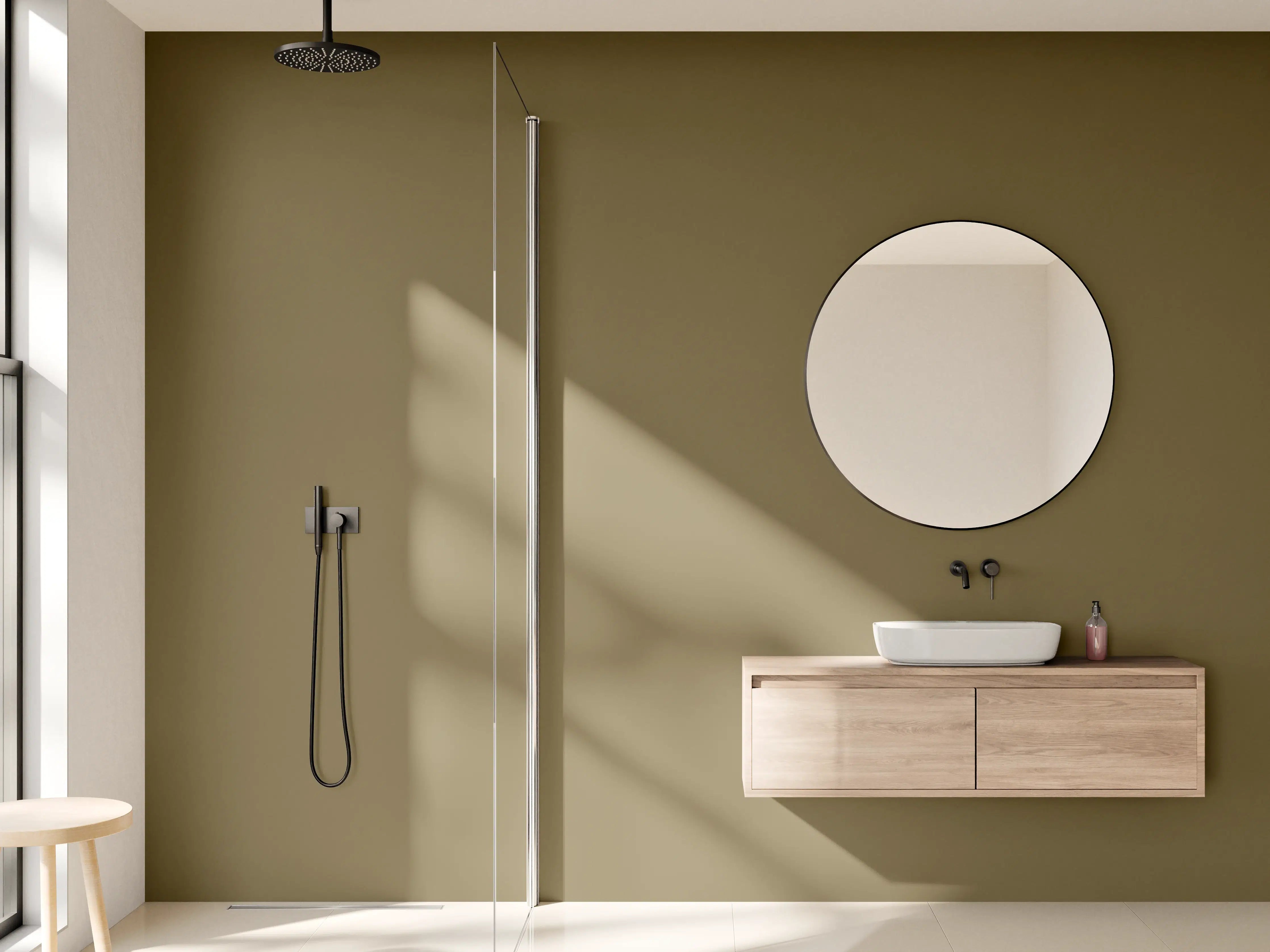 Wandverkleidung Bad - RAL 7008 (Khaki grau)