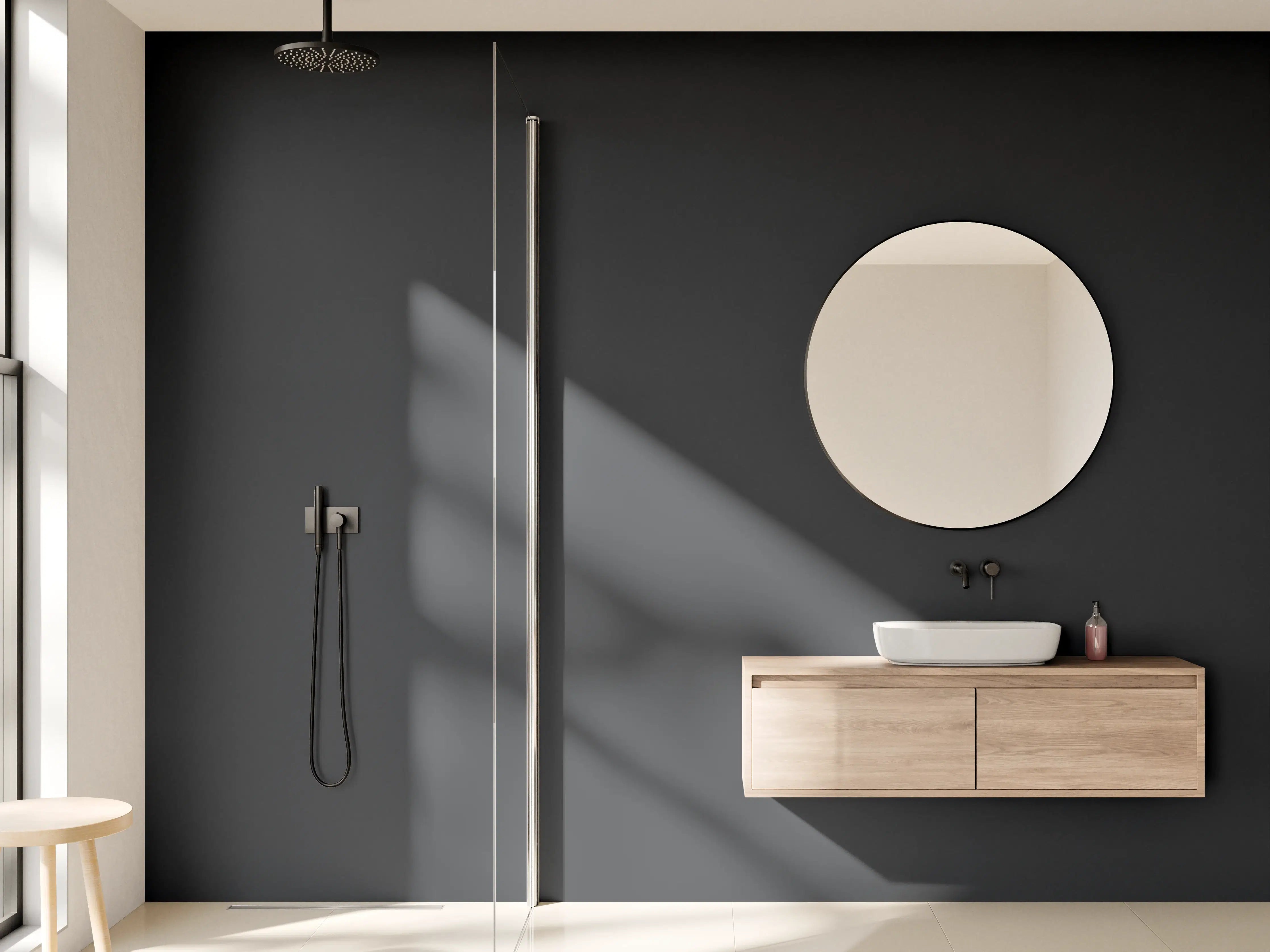 Wandverkleidung Bad - RAL 7021 (Schwarzgrau)