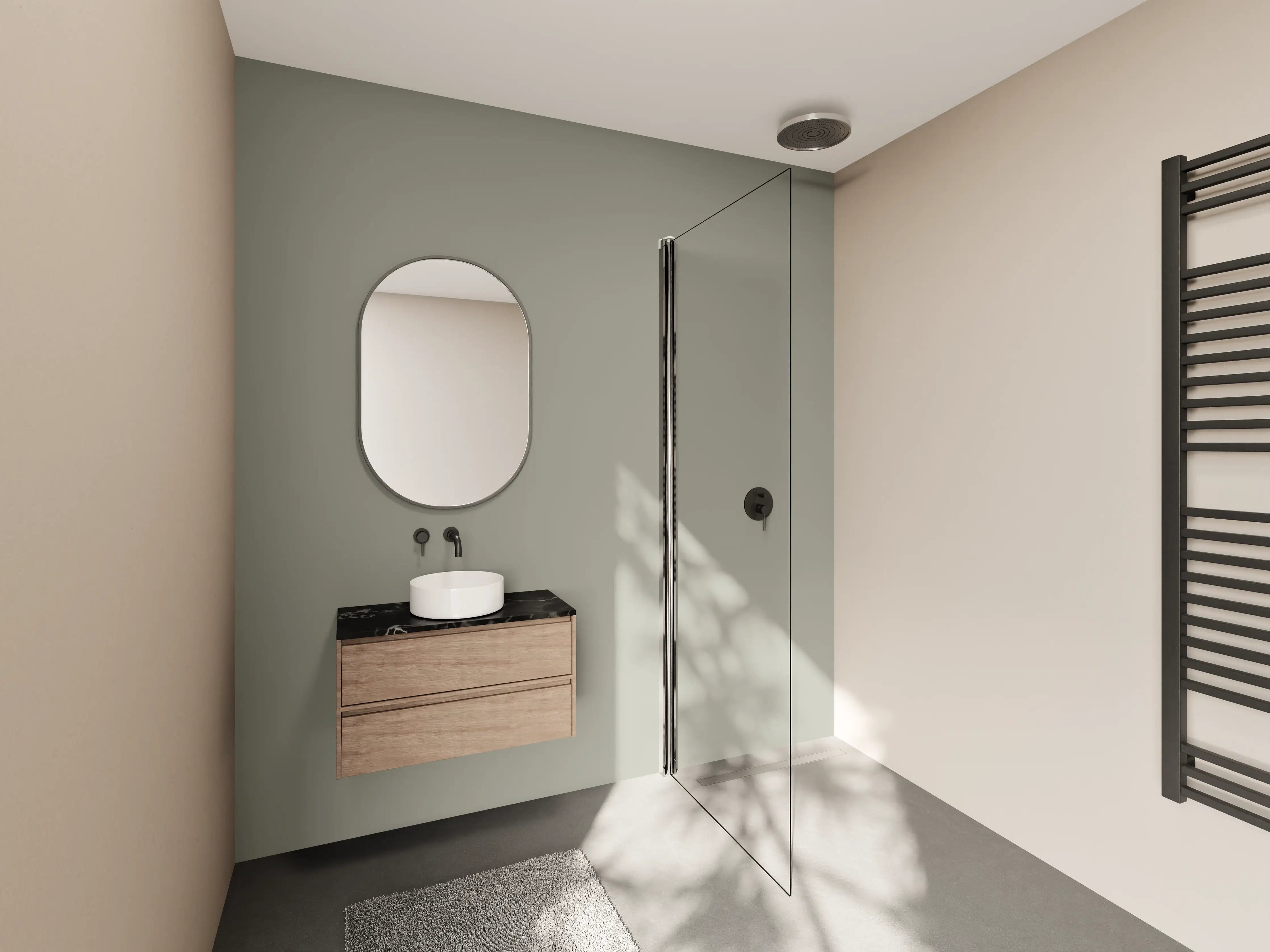 Wandverkleidung Bad - RAL 7030 (Steingrau)