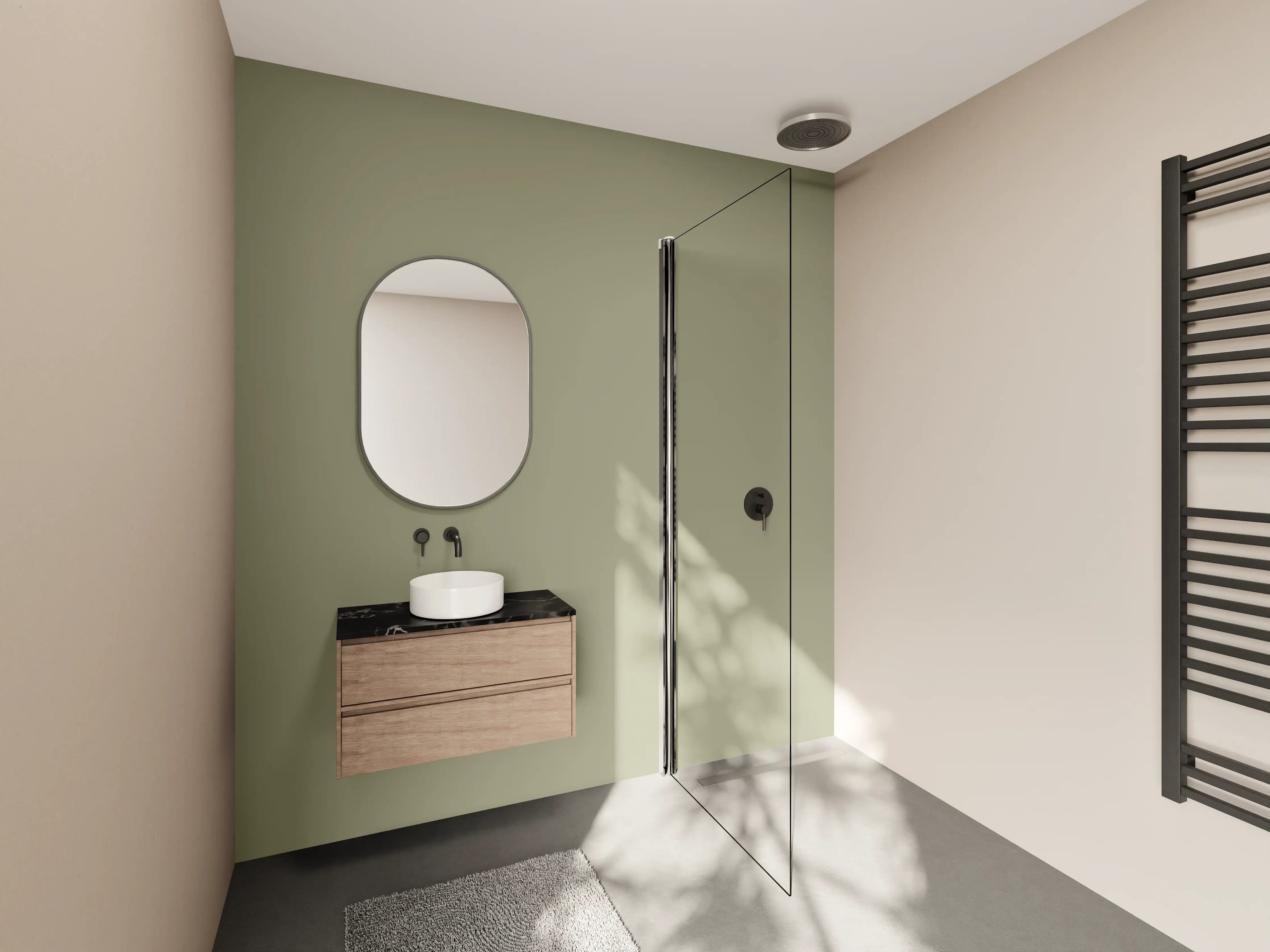 Wandverkleidung Bad - RAL 7034 (Gelbgrau)